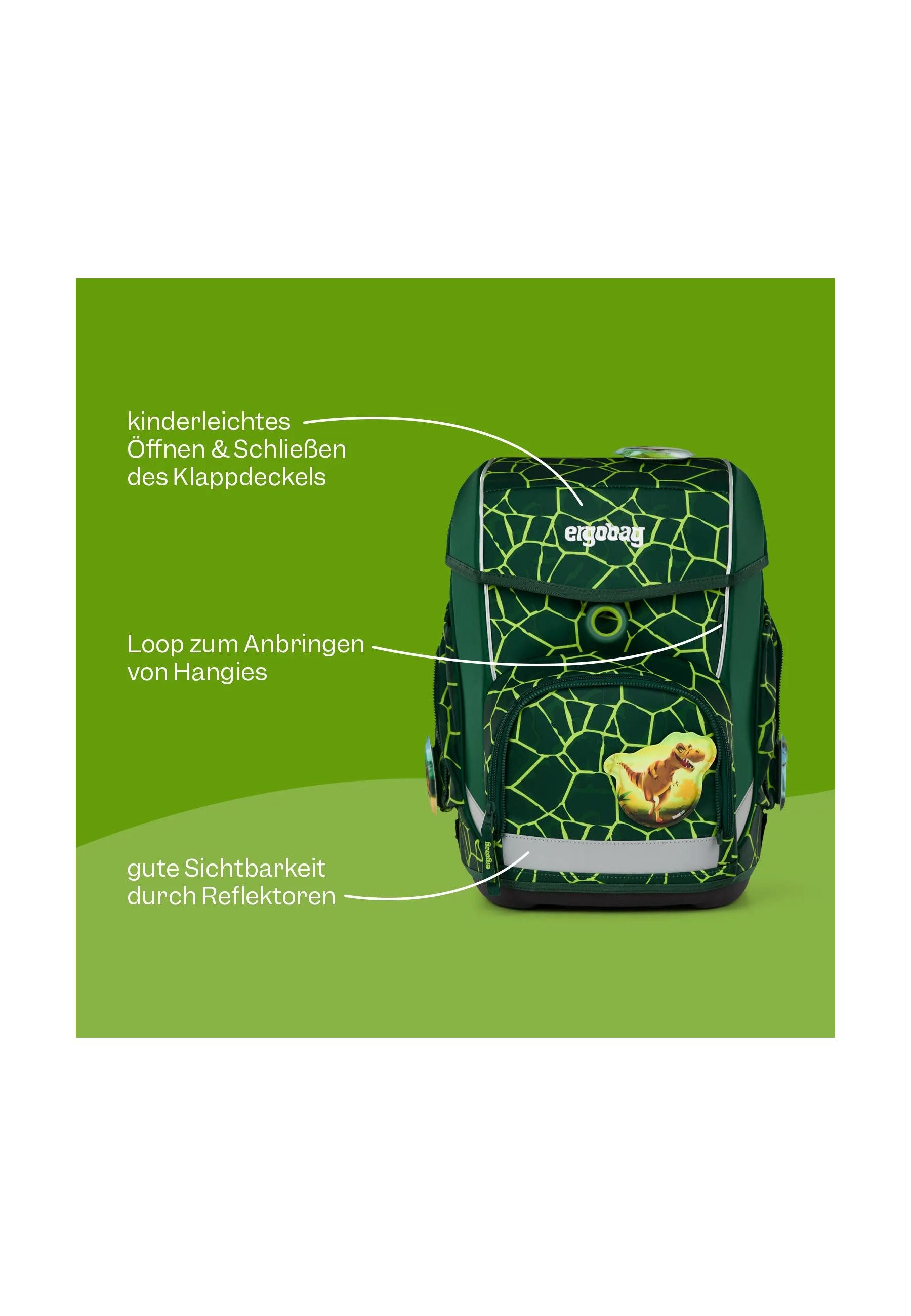 ergobag Schulranzen cubo Bundle Set . (6-tlg., 6-teiliges Set), größenverstellbares Rückensystem
