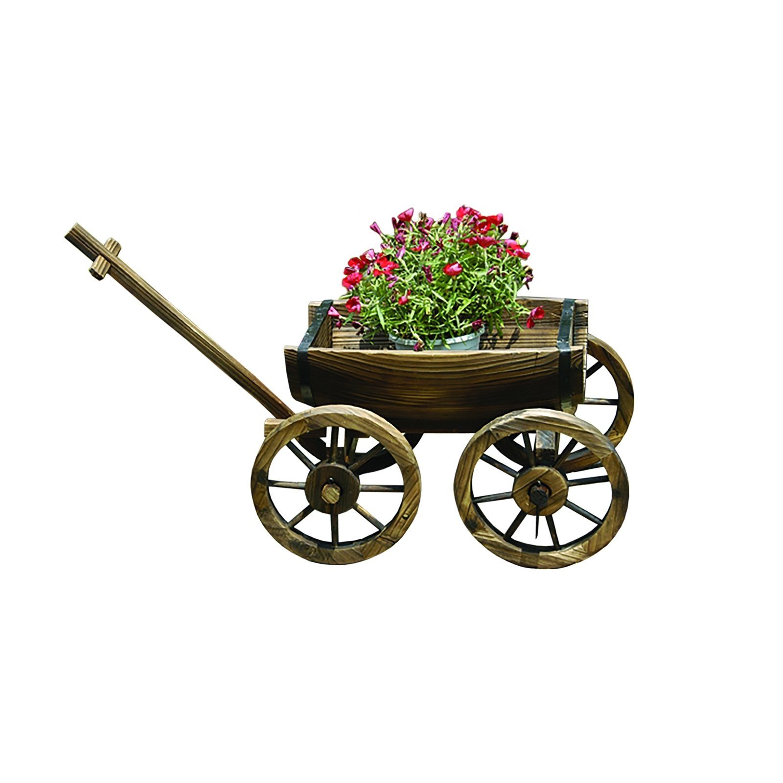 HTI-Line Gartenfigur Dekohandwagen Sommerset, Braun Gartendekoration