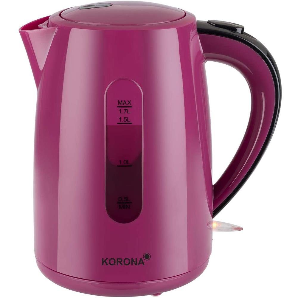 KORONA Wasserkocher Wasserkocher Classic, 1,7 l, 2200 W, 1,7 Liter, 2200 Watt, Abschaltautomatik Beere