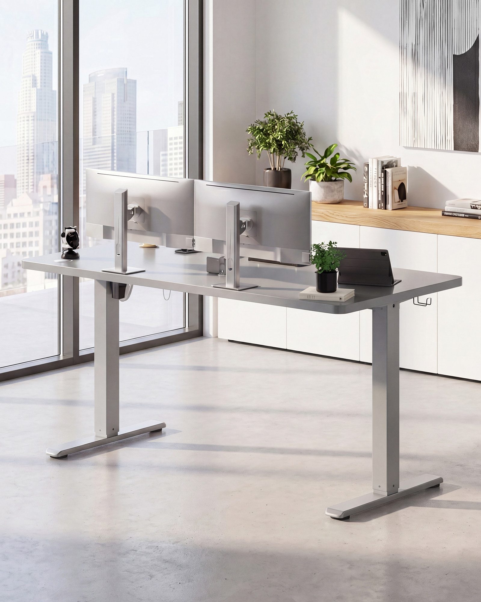 HOMALL Schreibtisch Schreibtisch Höhenverstellbarer mit Gedächtnis und Sitzerinnerung (2-lagige Hohenverstellung mit sitzender Erinnerungsfunktion und USB-Ladeanschluss)