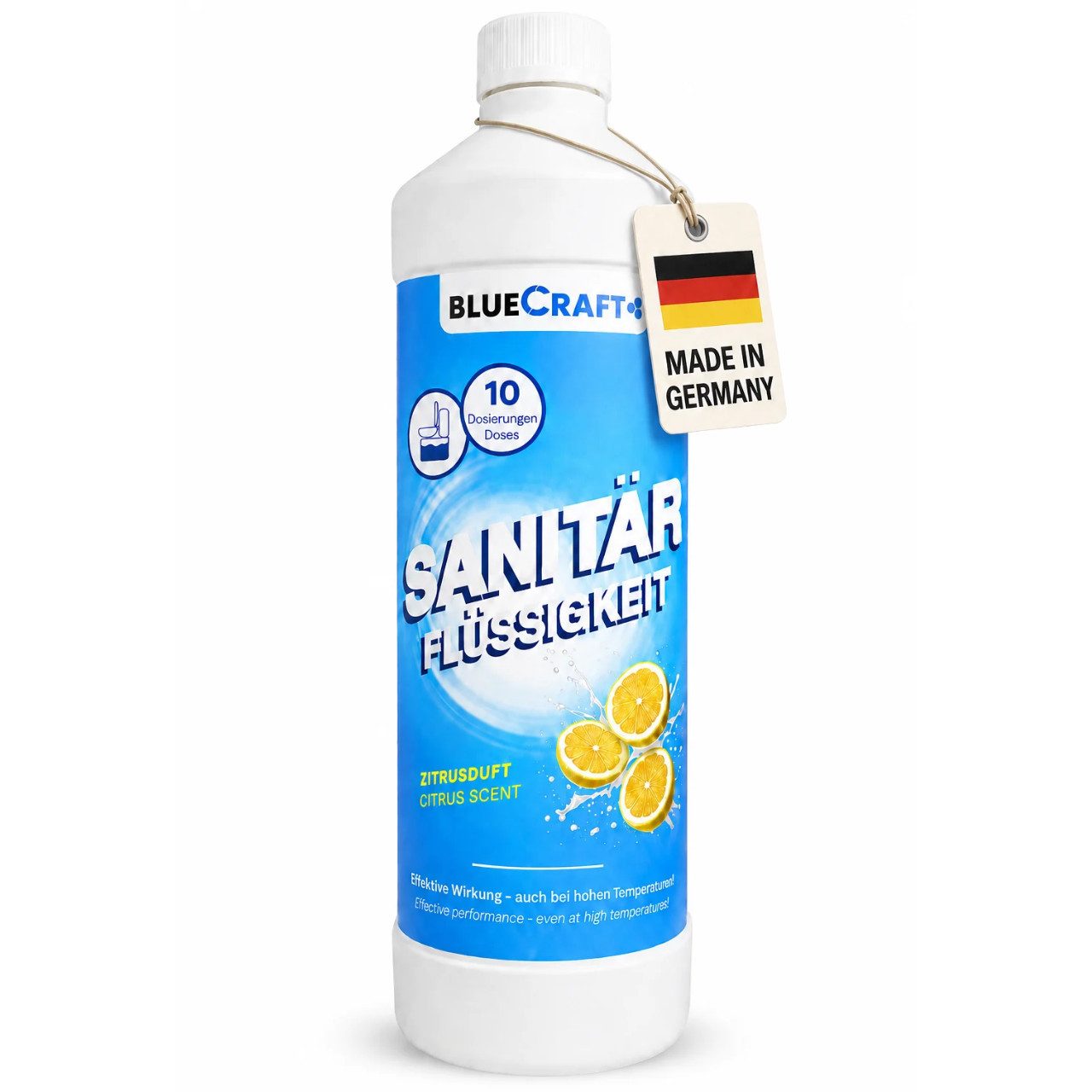 BlueCraft Sanitärflüssigkeit 1L für Campingtoilette Sanitärzusatz Campingtoilettenreiniger (1x 1 L Bluecraft Sanitärflüssigkeit, Sanitärkonzentrat für Abwassertank bei Wohnmobile, Wohnwagen, Camper)