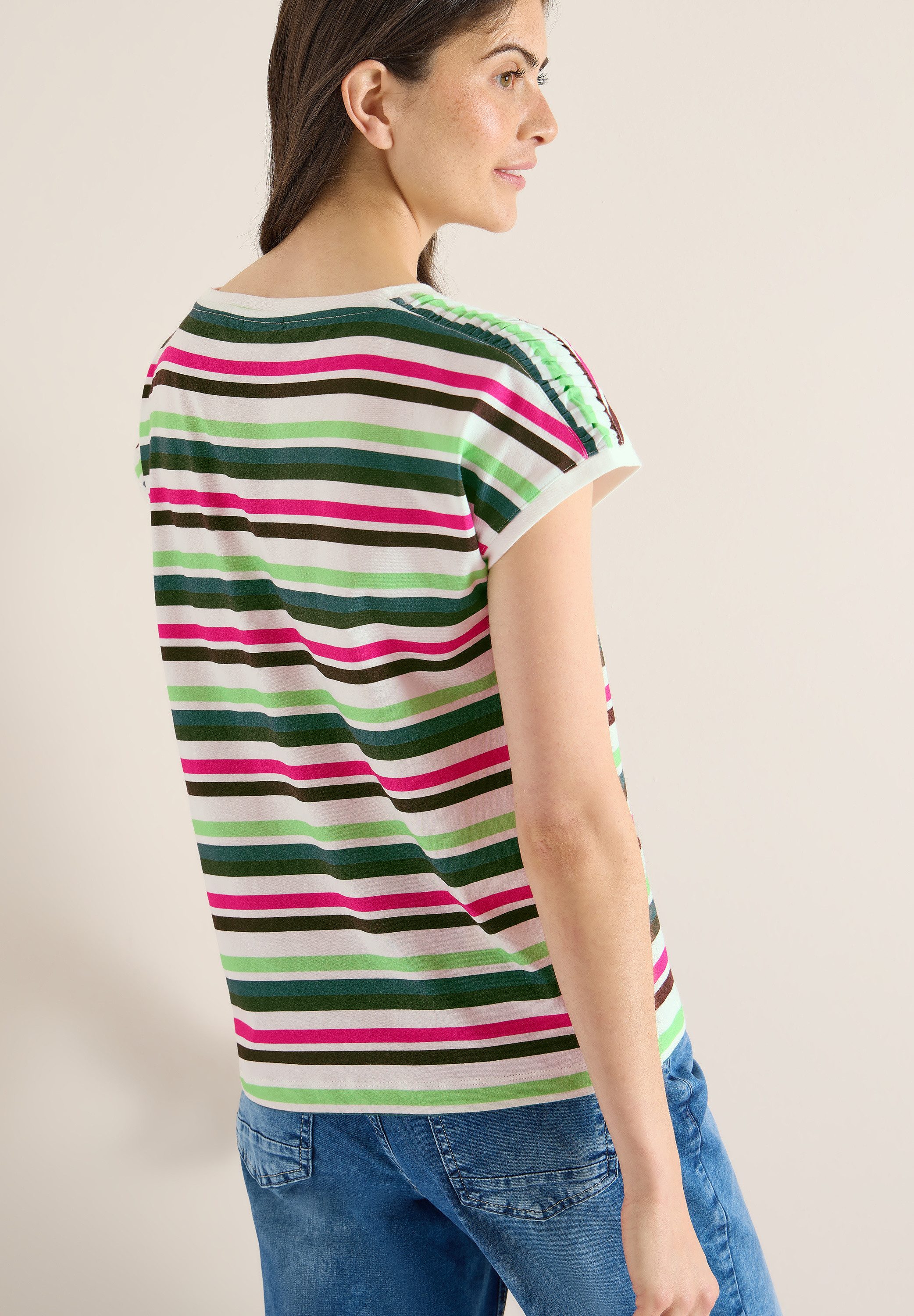 CECIL Rundhalsshirt im Streifendesign