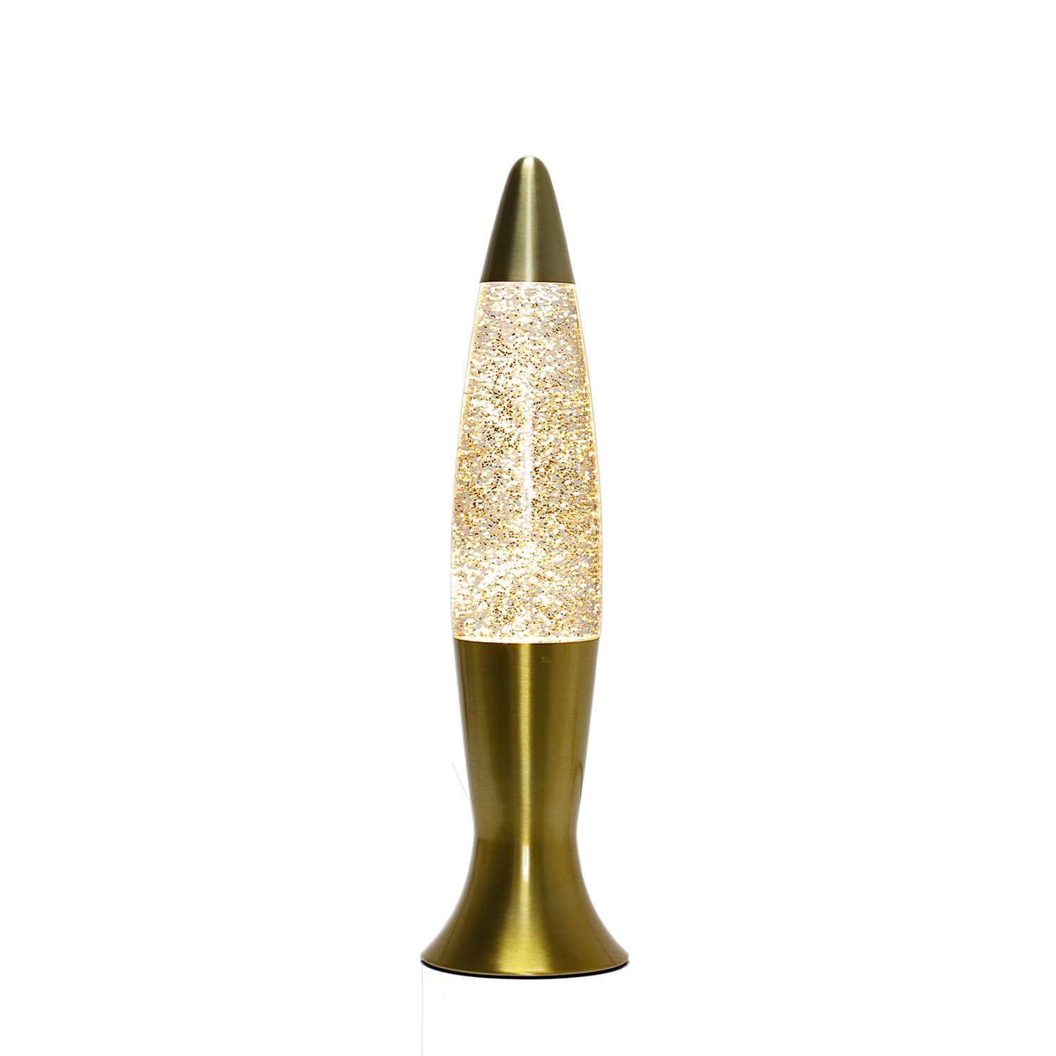 Licht-Erlebnisse Lavalampe G9 cm Gold Tischlampe Glitter Retro 40 ROXY, in Tischleuchte