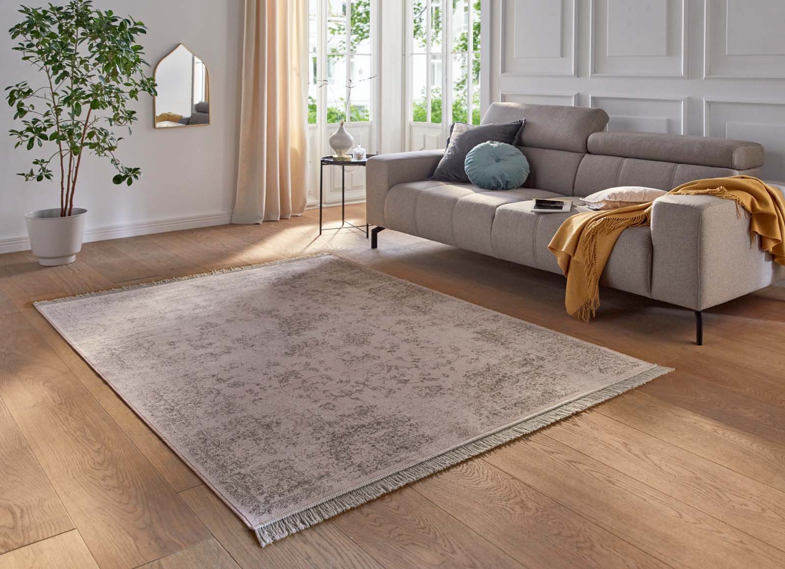 TaraCarpet Teppich Tara Carpet Palazzo Royal ECO Vintage, rechteckig, Höhe: 6 mm, Modernes Orientalisches Vintage Design in rose 80x140