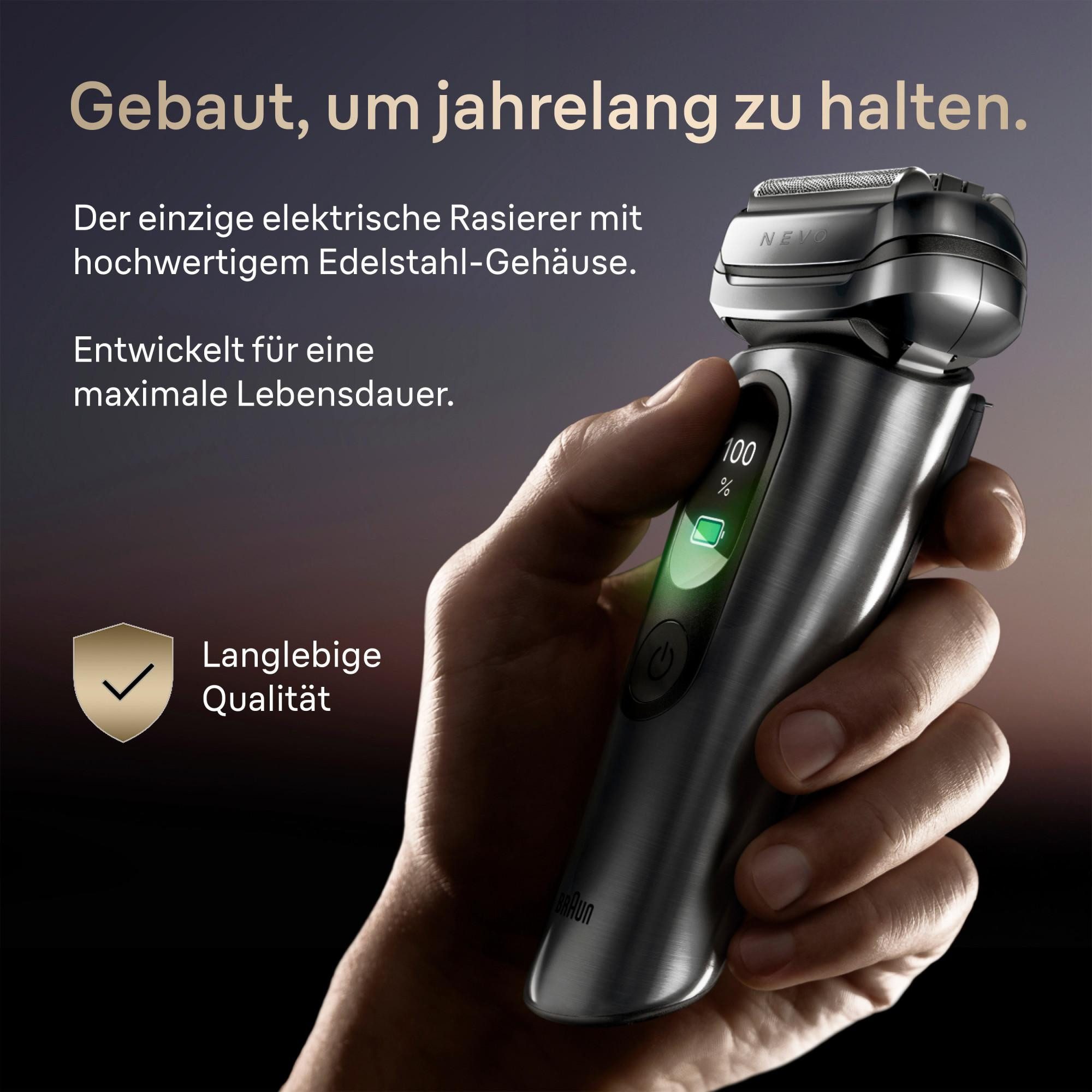 Braun Elektrorasierer NEVO 17000cc, Wasserdichter Akku-Rasierer mit 5 Klingen – Bild 5 von 5