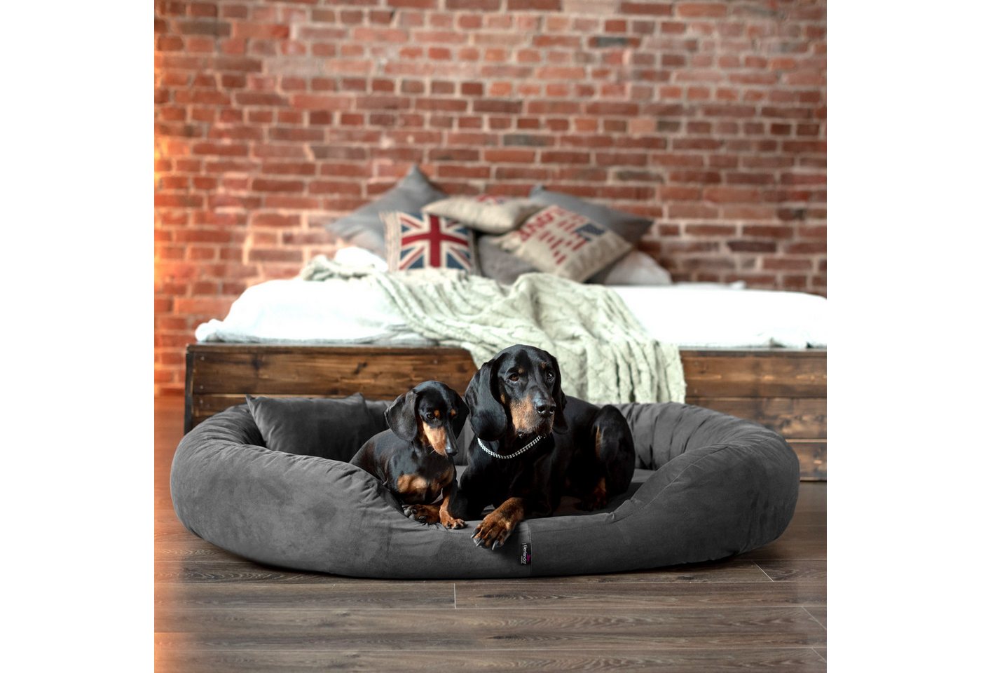 Thumbnail - tierlando® Tierbett Orthopädisches Hundebett SAMMY SOFT, High-Tech-Velours, L - XXXXL