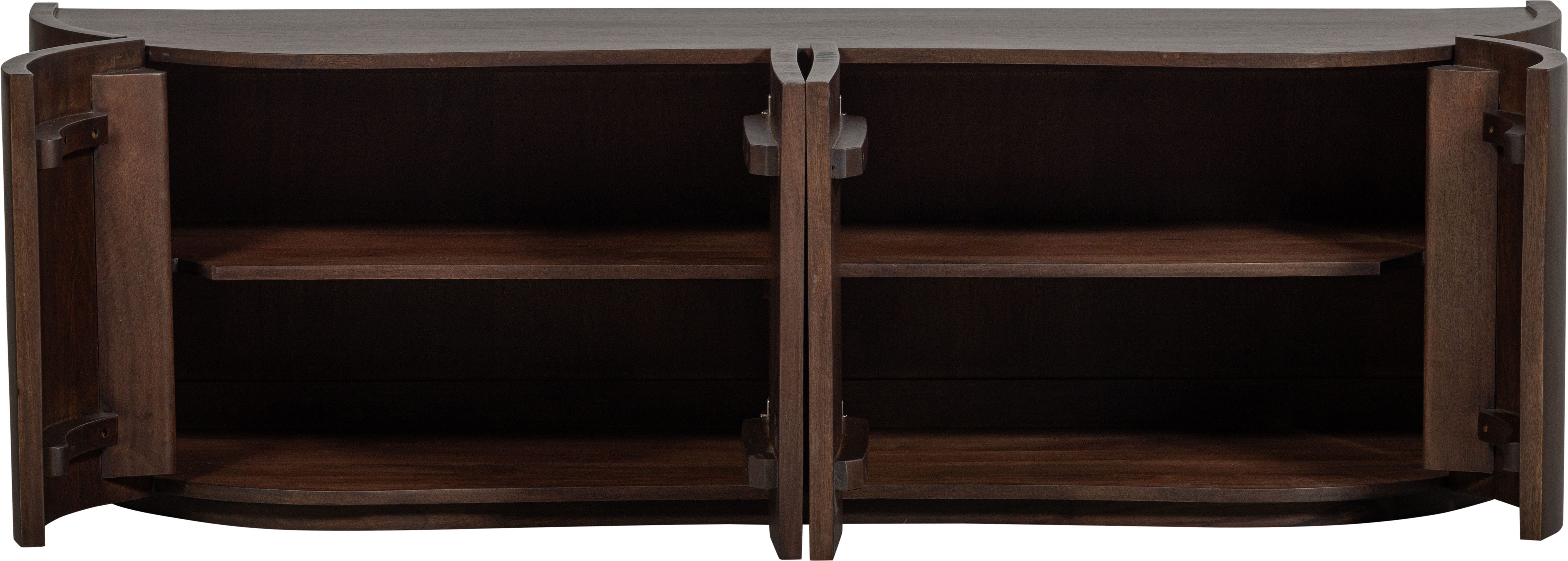 WOOOD Sideboard Sense Mangoholz organische Wellenform, H 50 x B 160 x T 46 cm, Tragkraft Deckplatte 35 kg, fertig montiert geliefert, Massivholz – Bild 5 von 5