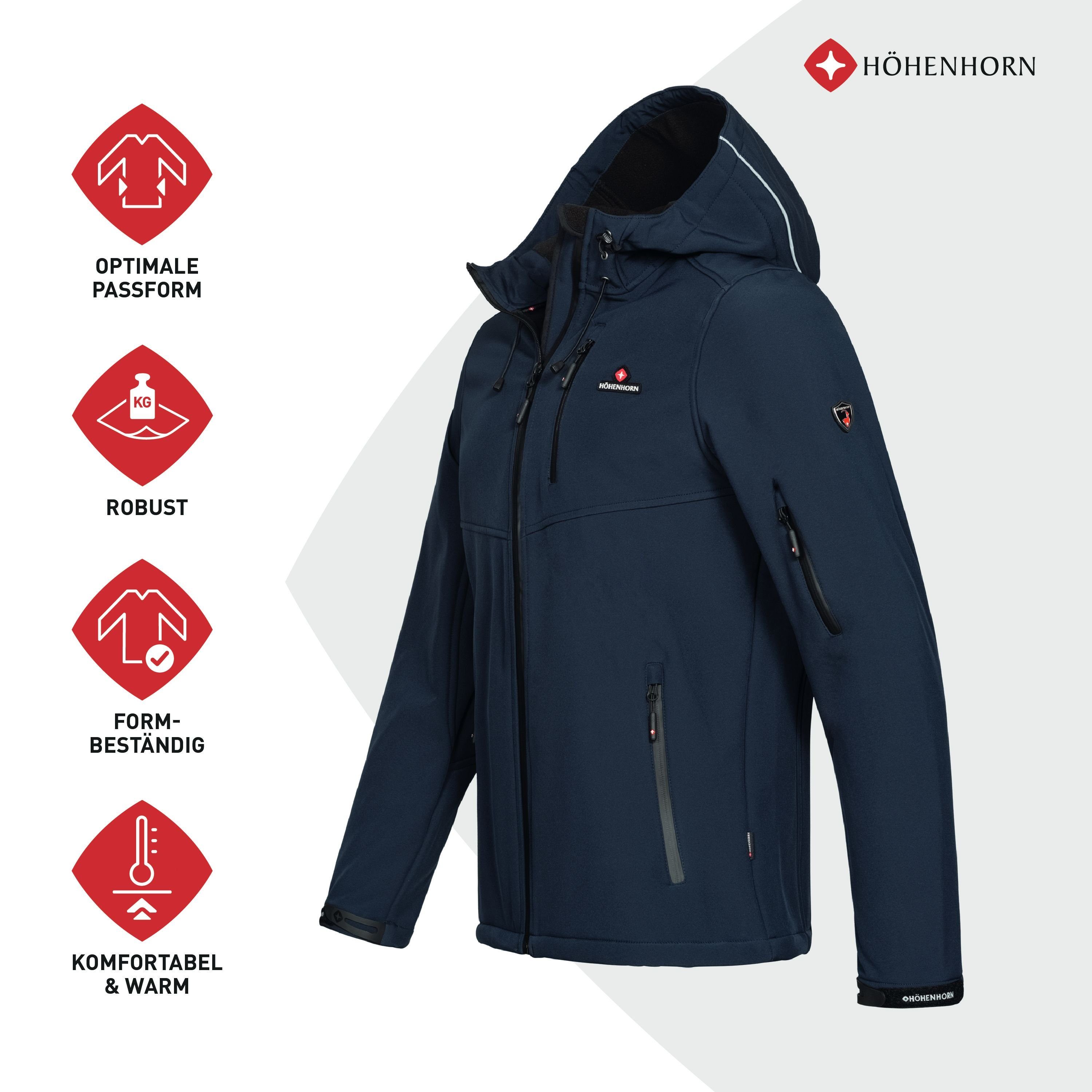 Herren Outdoor Dunkelblau Softshelljacke Softshell Höhenhorn Funktionsjacke Breithorn Jacke