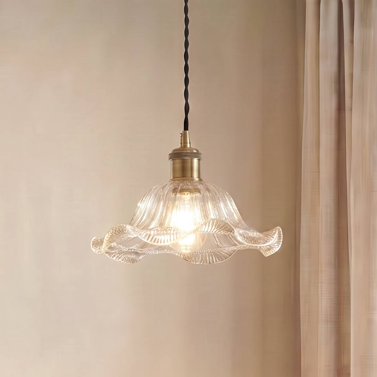 Lindby Hängeleuchte Ludowika, Glas Transparent IP20, 1 x 15 W LED