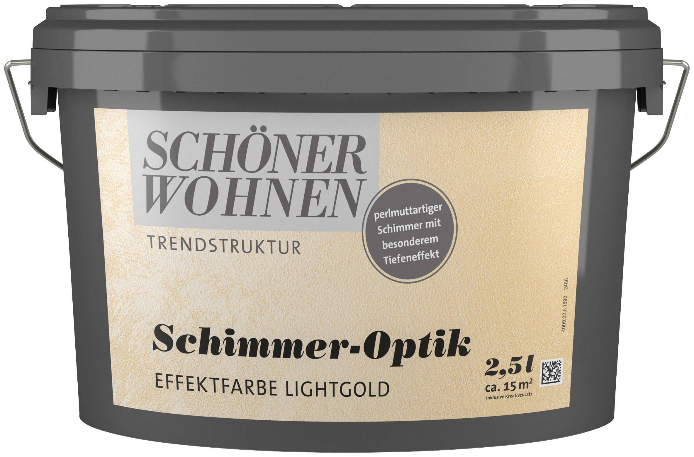 silver Schimmer-Optik TRENDSTRUKTUR lightgold Deckenfarbe und WOHNEN L, Schimmer besonderem 2,5 Effektfarbe, mit FARBE SCHÖNER Wand- Effekt lining, perlmuttartiger