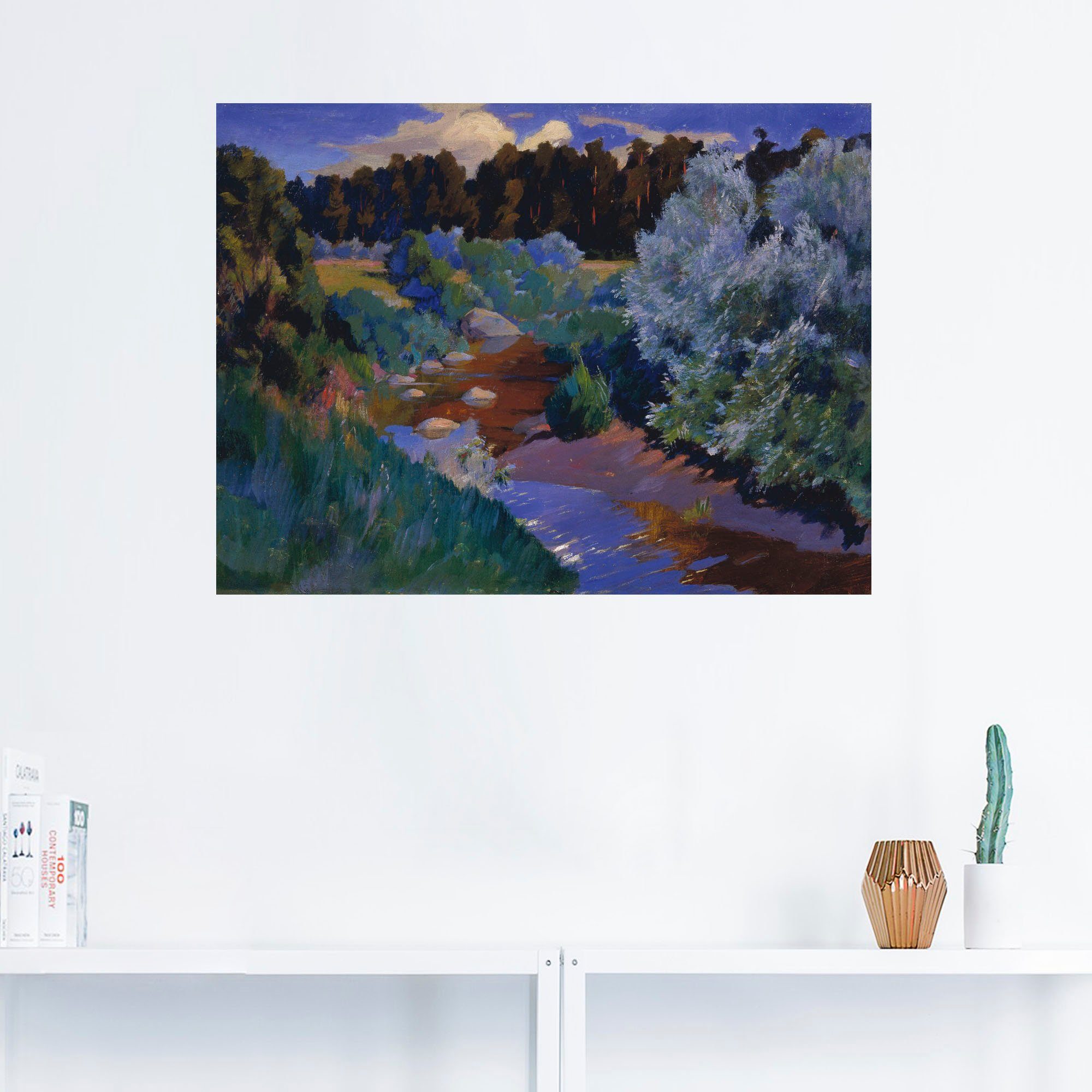 oder mit versch. Leinwandbild, Größen Wandaufkleber Gewässer Landschaft Artland Poster Wandbild (1 als in Fluss., St),