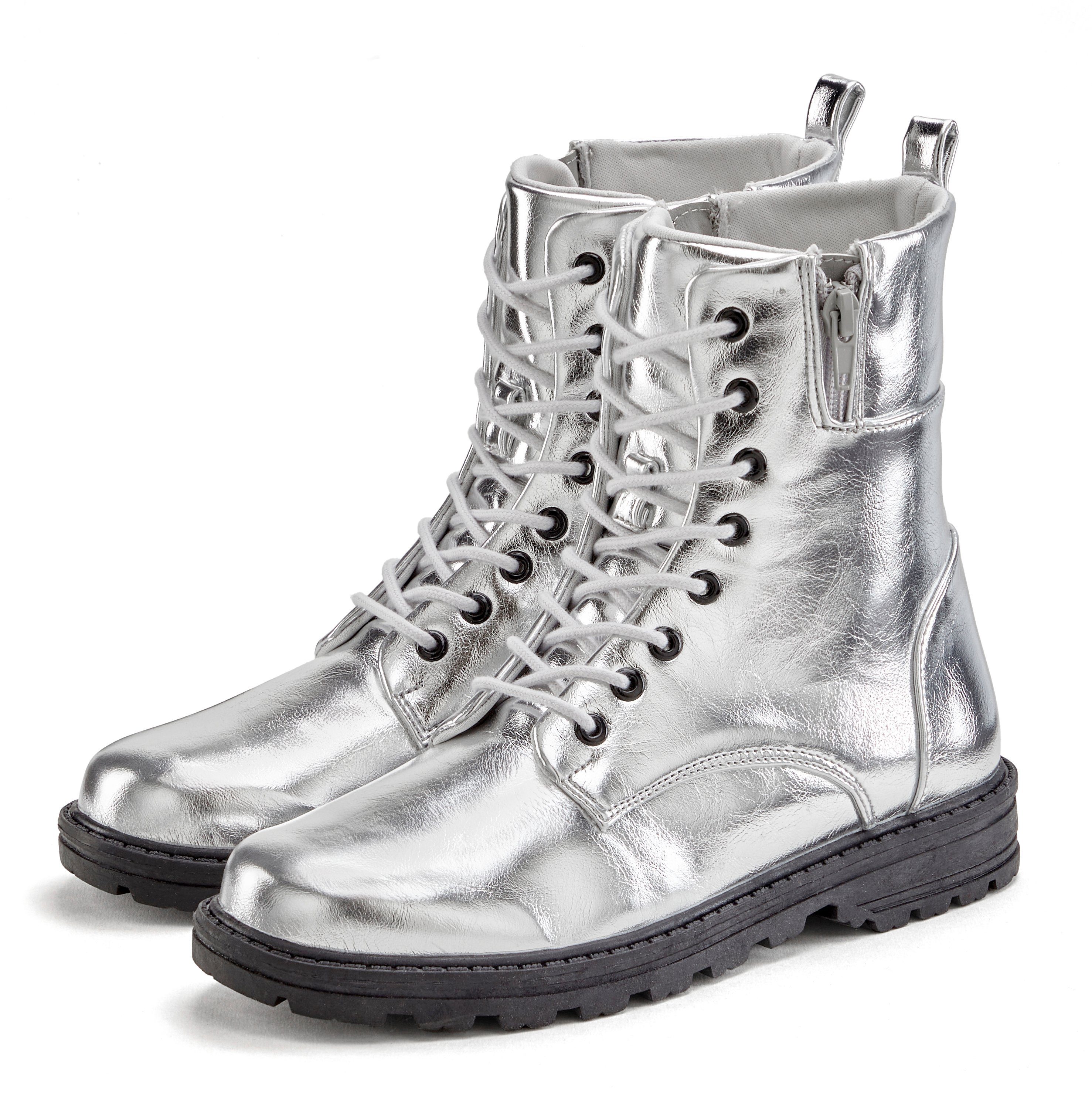 LASCANA Stiefelette im angesagten Metallic-Look, Stiefel, Boots VEGAN