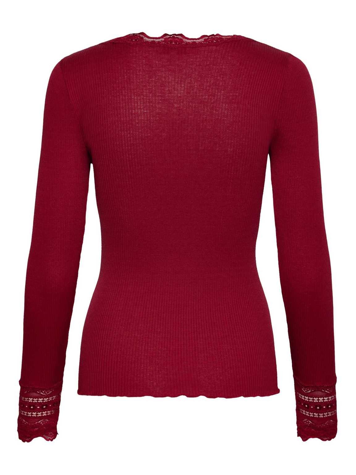 rosemunde Langarmshirt RWBenita Seiden-Shirt mit Spitze
