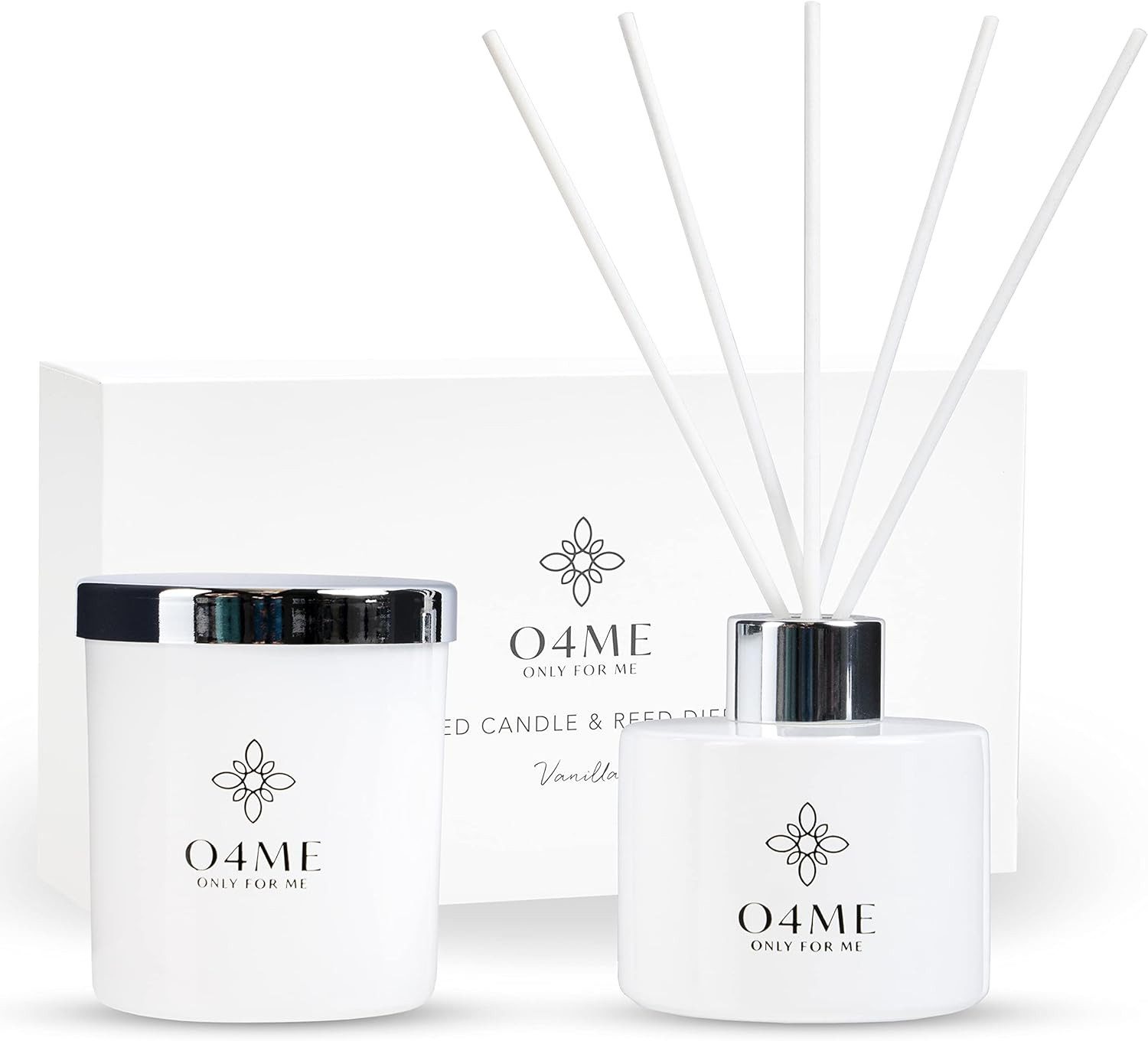 O4ME Raumduft Duftöl-Diffuser & Kerzen-Set Vanille Raumduft Geschenk-Box (1-St)