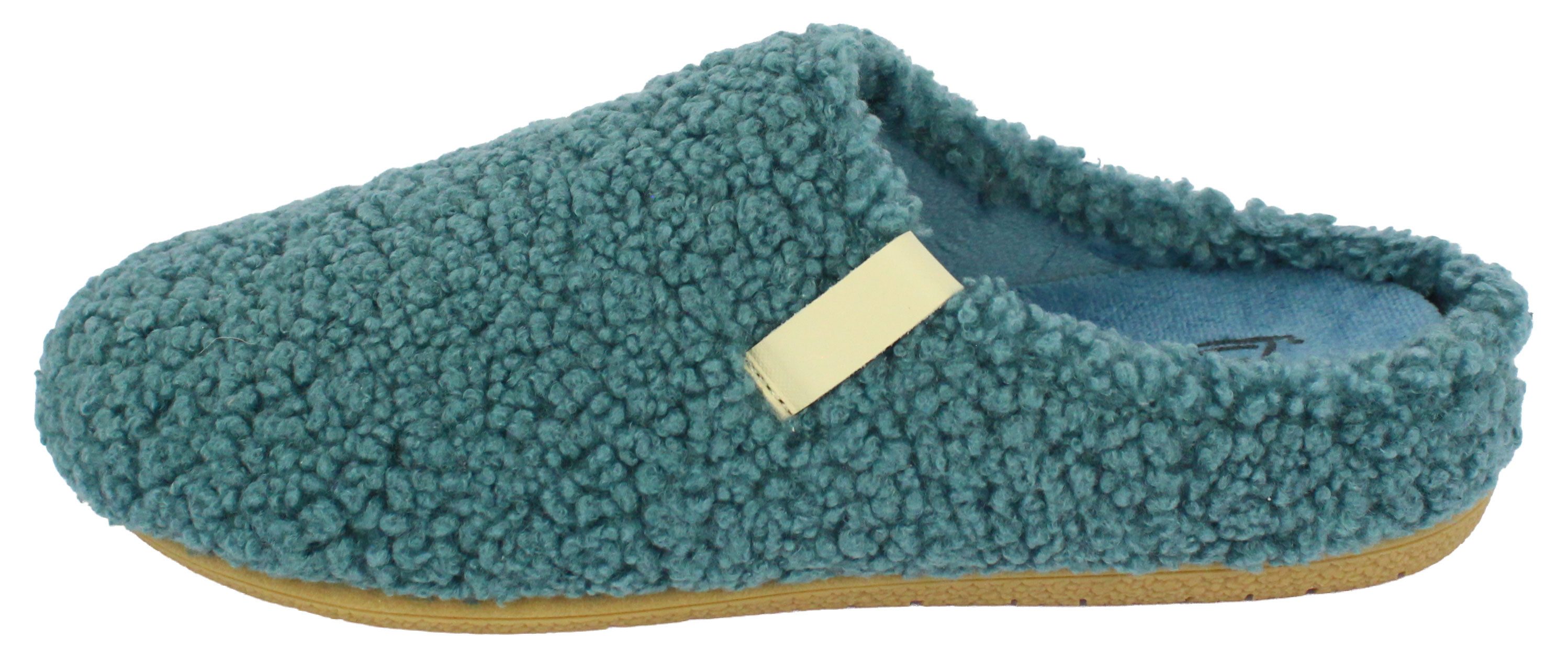 Beck Damen Pantoffel Jule im Teddy-Look Hausschuh zum Schlupfen