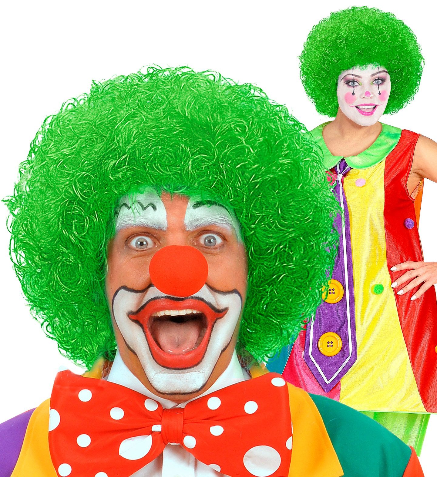 Bunte Clown Perücke Unisex - Lustige Lockenperücke Für Karneval Und Halloween