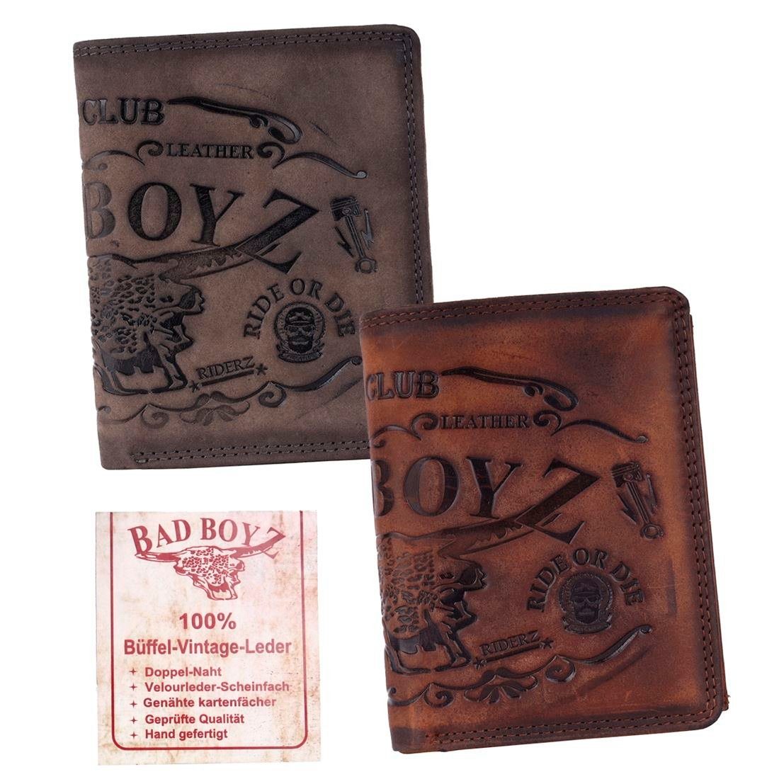 SHG Geldbörse Herren Leder Börse Portemonnaie, Brieftasche mit Münzfach und RFID Schutz grau