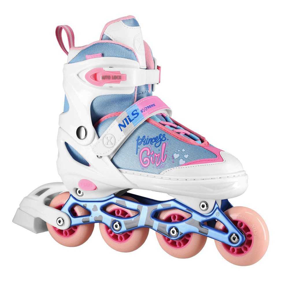 NILS EXTREME Inlineskates Inliner Rollschuhe Schlittschuhe, (Spar-Set, 2-St., 31-34), verstellbar, ABEC 7, Bremse, dreifacher Verschluss