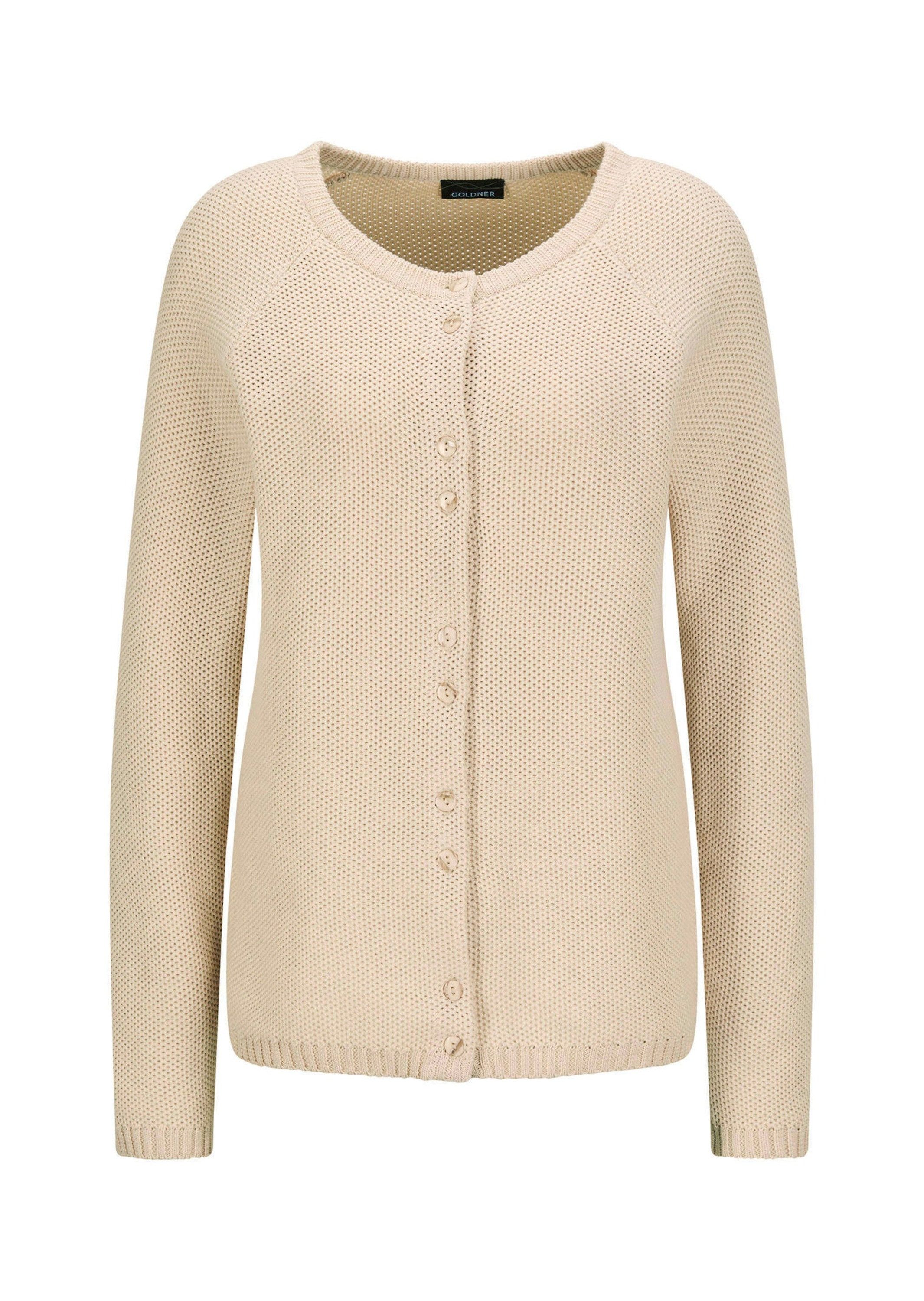 Strickjacke Cardigan aus Baumwolle, Rundhals
