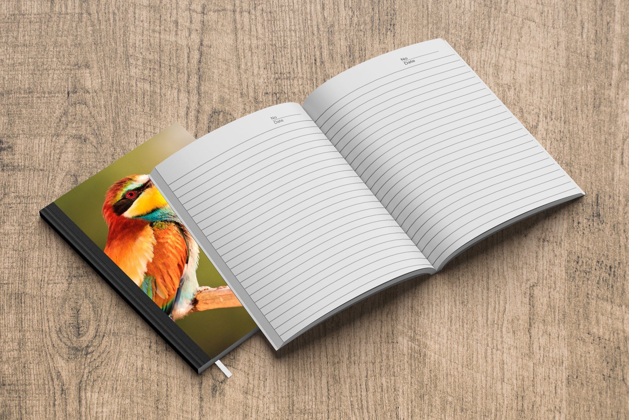 Vögel Tiere, - Seiten, Haushaltsbuch - Bienenfresser Journal, Tagebuch, Merkzettel, A5, MuchoWow Notizheft, 98 Notizbuch Regenbogen -