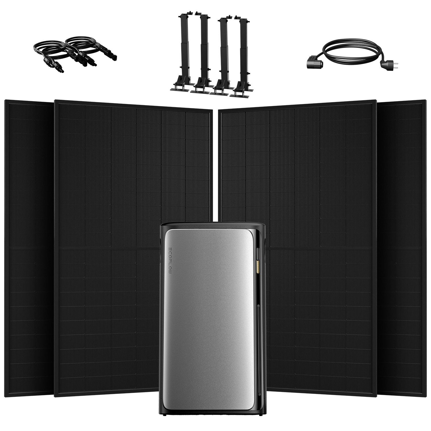 Ecoflow Balkonkraftwerk 2000W EcoFlow Stream Ultra 1,92 kWh All-in-One Speicher mit Halterung, (4xFlachdachhalterung und 4x500Wp im Lieferumfang enthalten), 2000 W Solareingang (4 MPPTs) mit integriertem Mikro-Wechselrichter