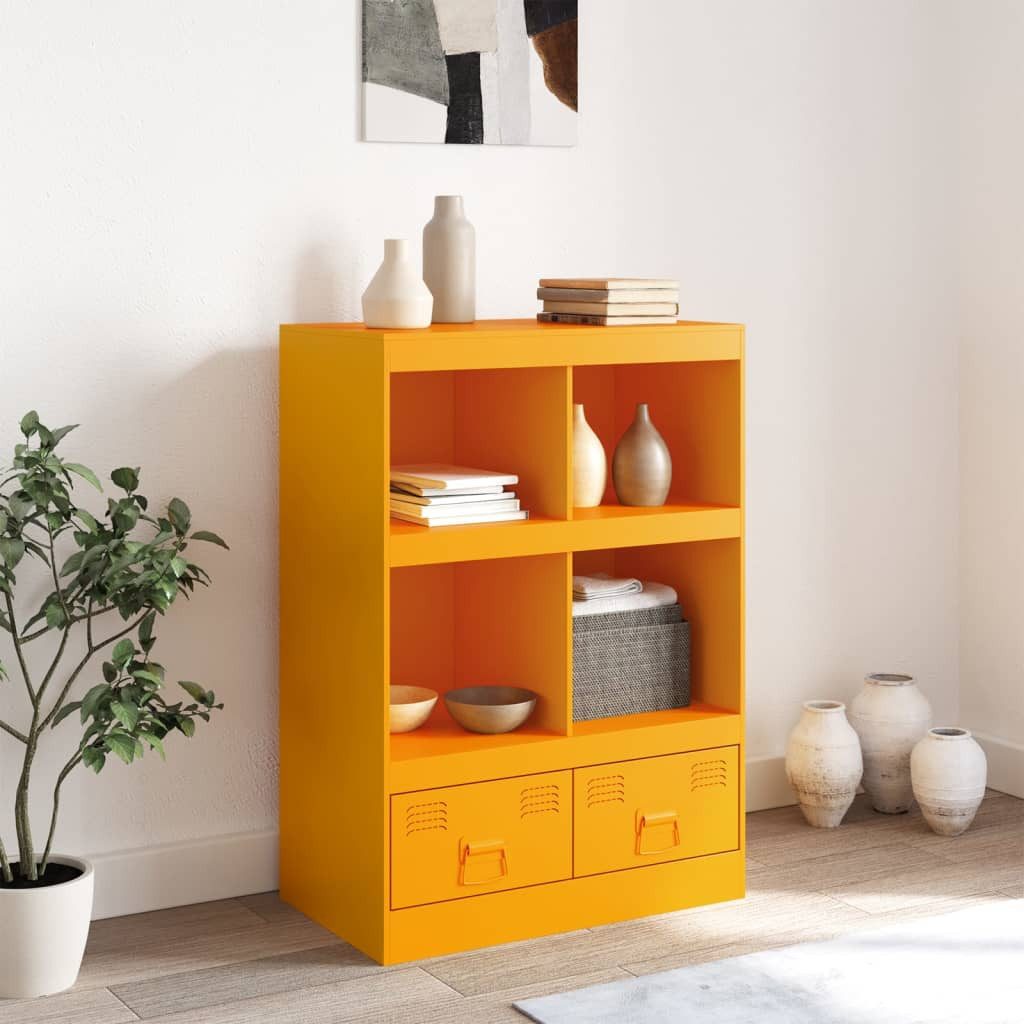 vidaXL Highboard Highboard Senfgelb 67x39x95 cm Stahl (1 St)