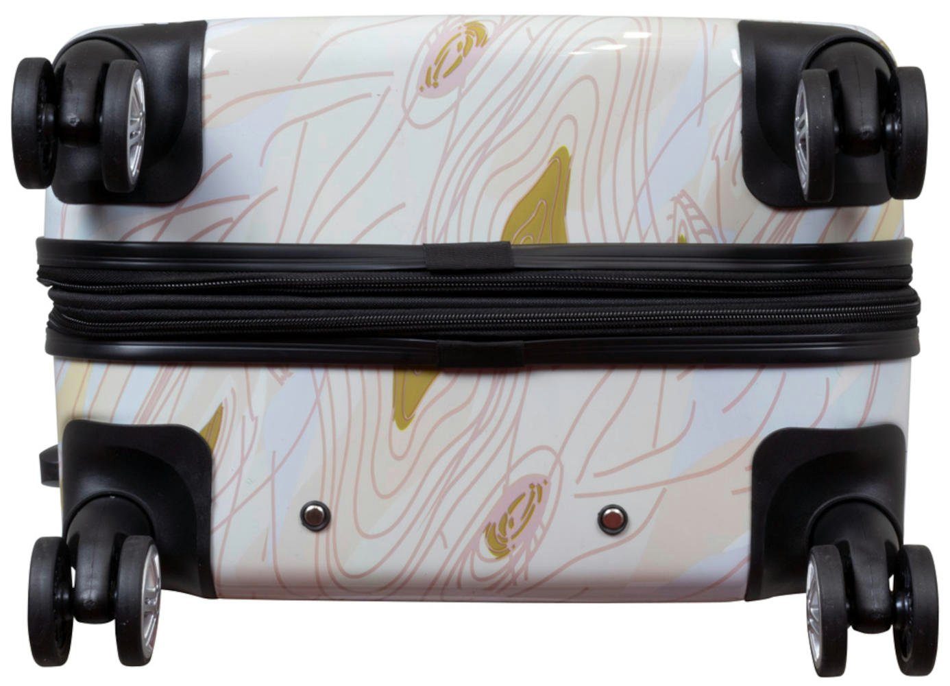 Warenhandel König Hartschalen-Trolley Asia Butterfly, 4 Rollen, mit Motiv, Dehnfalte zur Vergrößerung des Packvolumens