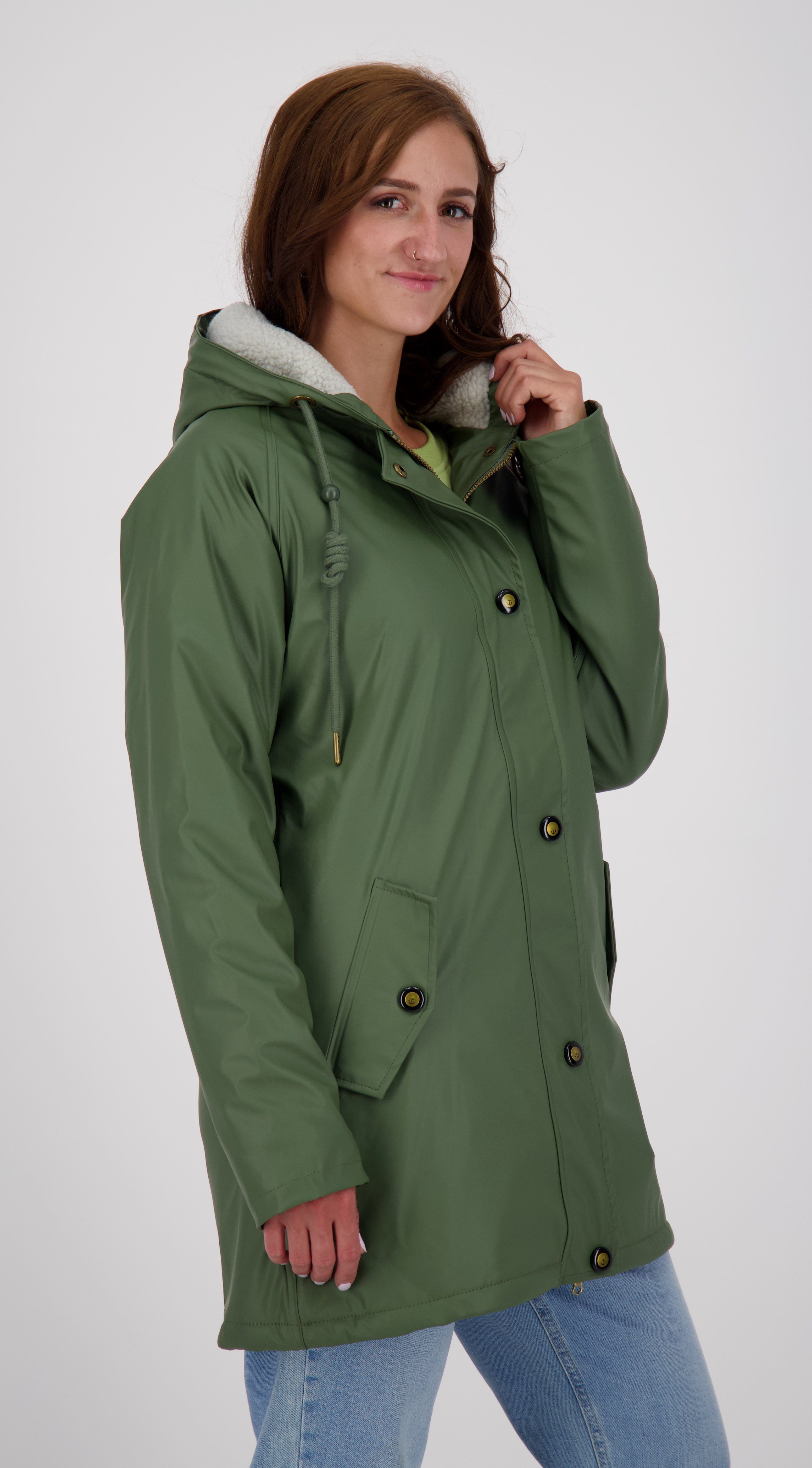 DEPROC Active Regenjacke #ANKERGLUTNEBEL Größen in Friesennerz oliv WOMEN auch Großen CS erhältlich