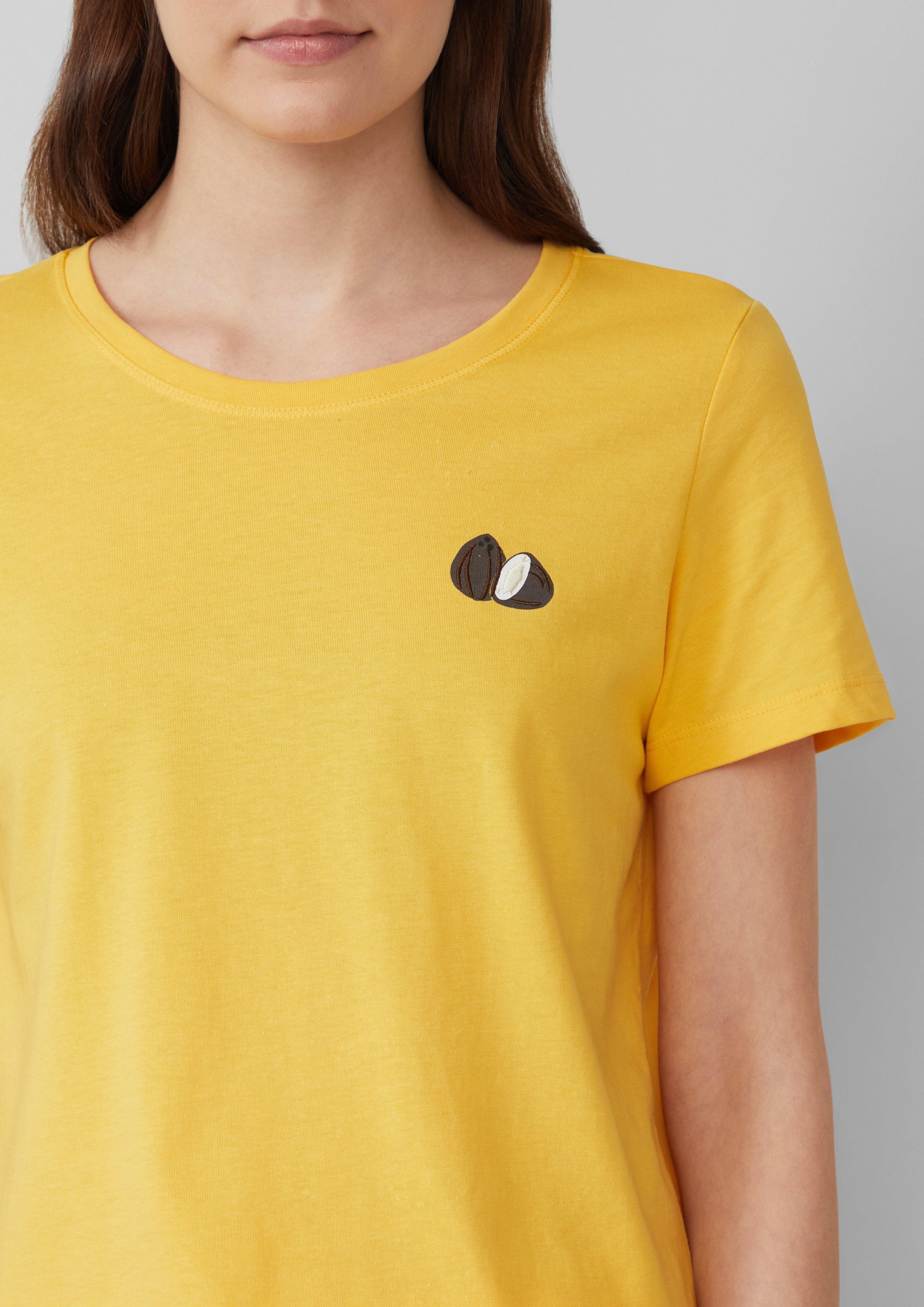 s.Oliver Kurzarmshirt Jersey-T-Shirt mit Stickerei Artwork günstig online kaufen