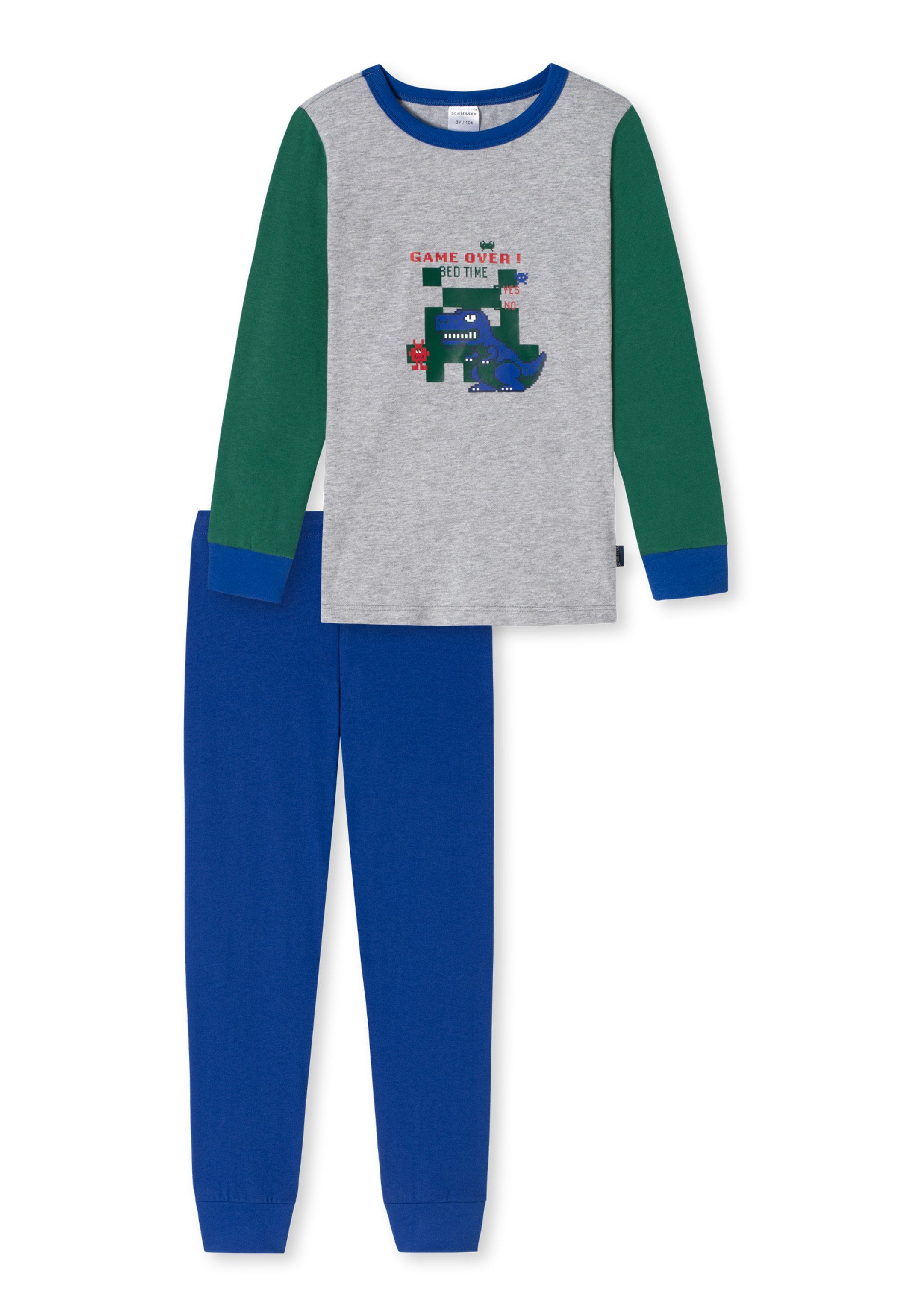 Schiesser Pyjama Boys World Organic Cotton (Set, 2 tlg) Schlafanzug Langarm - Baumwolle -