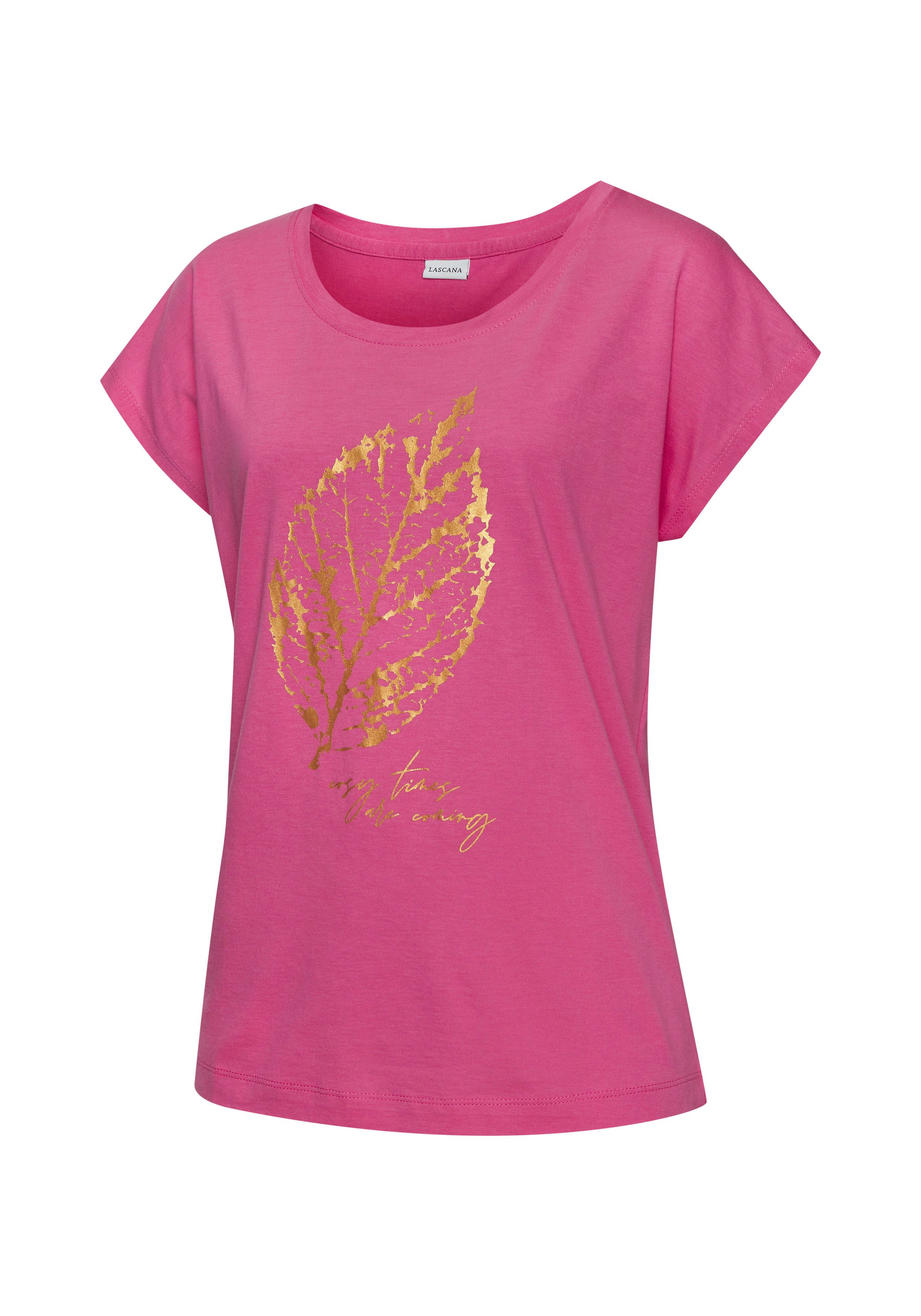 LASCANA Pyjamaoberteil (1-teilig) mit Folienprint