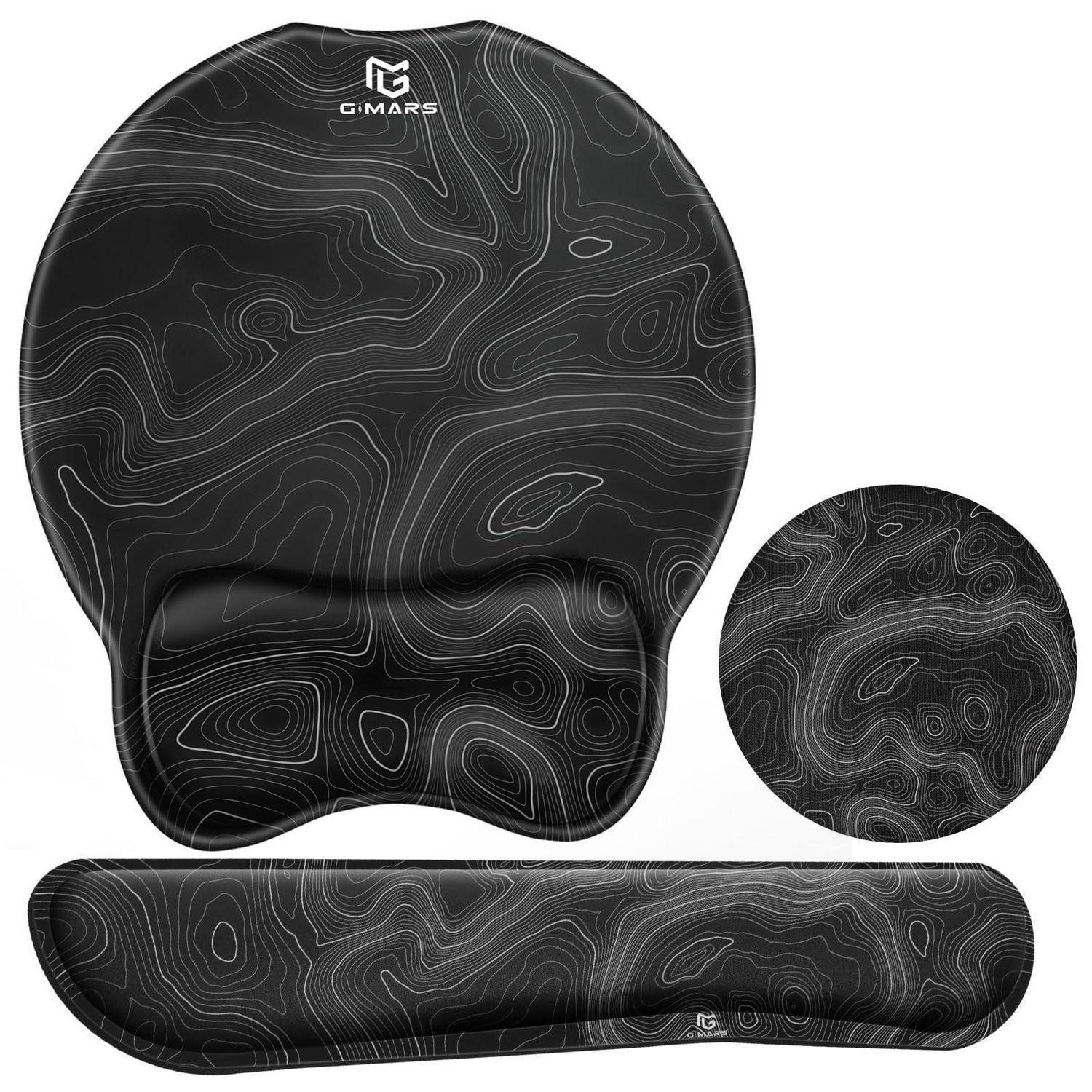 LuxusKollektion Tastatur-Handballenauflage Ergonomisches Mauspad & Tastaturauflage Set Gelkissen XL (3-St)