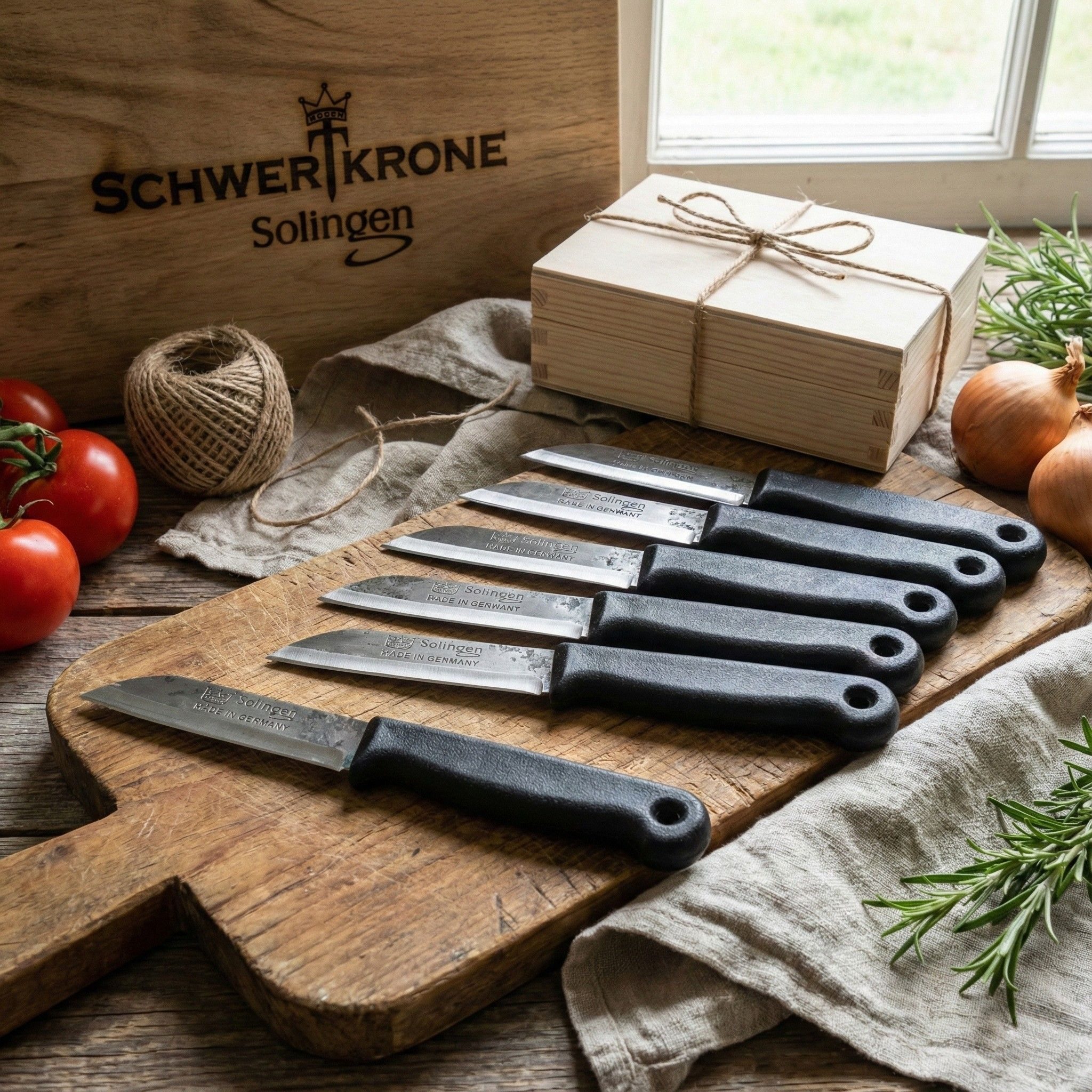 Schwertkrone Gemüsemesser Messer Solingen Küchenmesser Schälmesser 7 Scharfe Obstmesser, Germany Solingen, Rostfreier Edelstahl Klinge