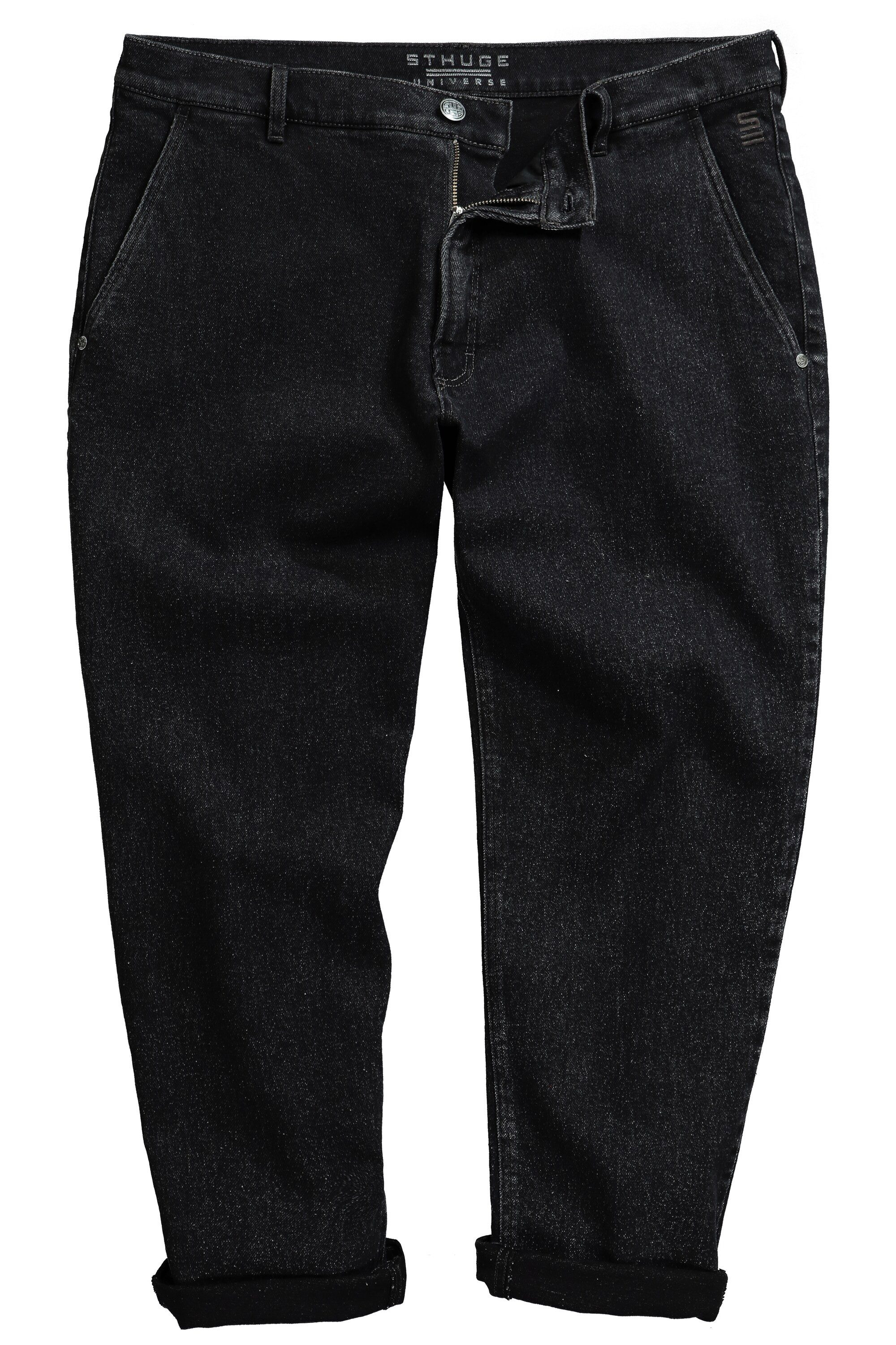 STHUGE 5-Pocket-Jeans STHUGE Jeans-Chino Black Denim tapered Baggy Fit günstig online kaufen