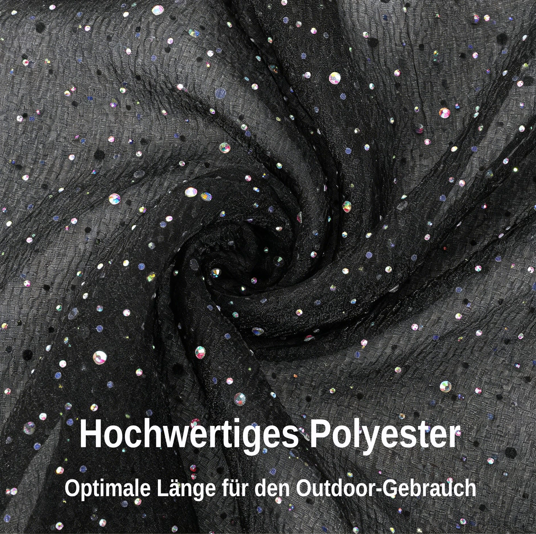 Zaewry Kopftuch Modisches Damen-Kopftuch/Haarband, quadratisches Strass-Seidentuch, Damenschal/Schultertuch, elegantes Halstuch/Kopftuchmütze – Bild 5 von 5
