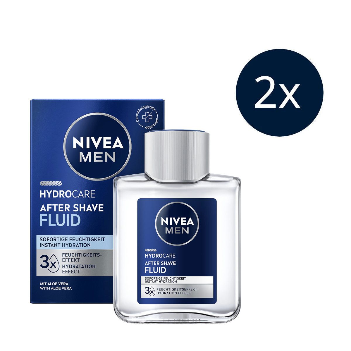 Nivea Men After Shave Lotion Protect & Care After Shave Fluid 2 x 100ml, 2-tlg., 2 x 100 ml