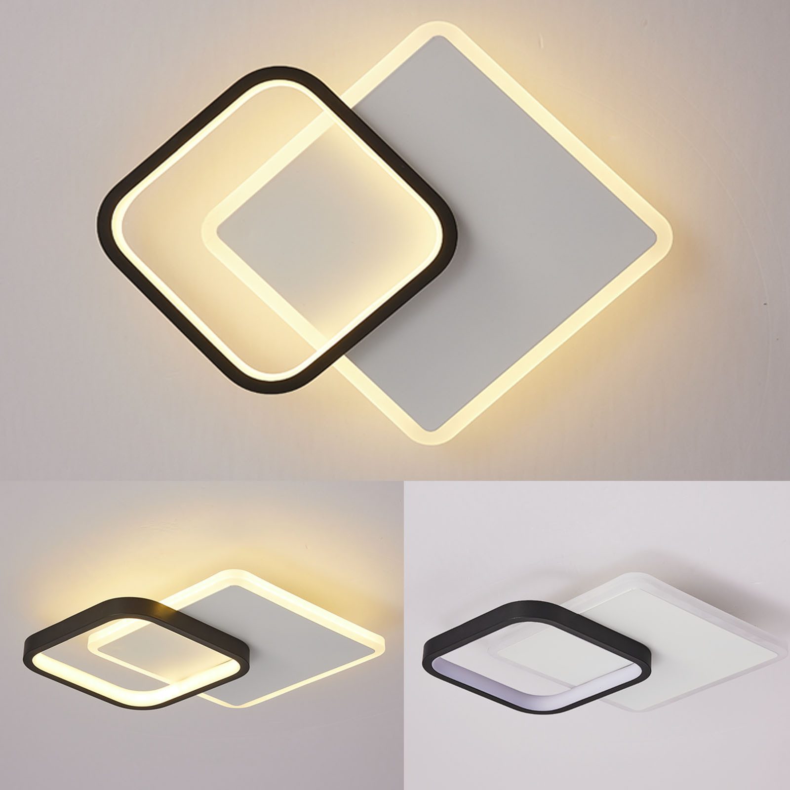 style home LED Deckenleuchte 24W Deckenlampe Metall Lampe Warmweiß 3000K, LED fest integriert, für Küche Diele Flur Schlafzimmer Wohnzimmer