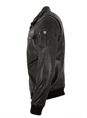 Gipsy Lederjacke GMPiper Echtleder Herren Lederjacke Pilotenjacke Lammnappa schwarz