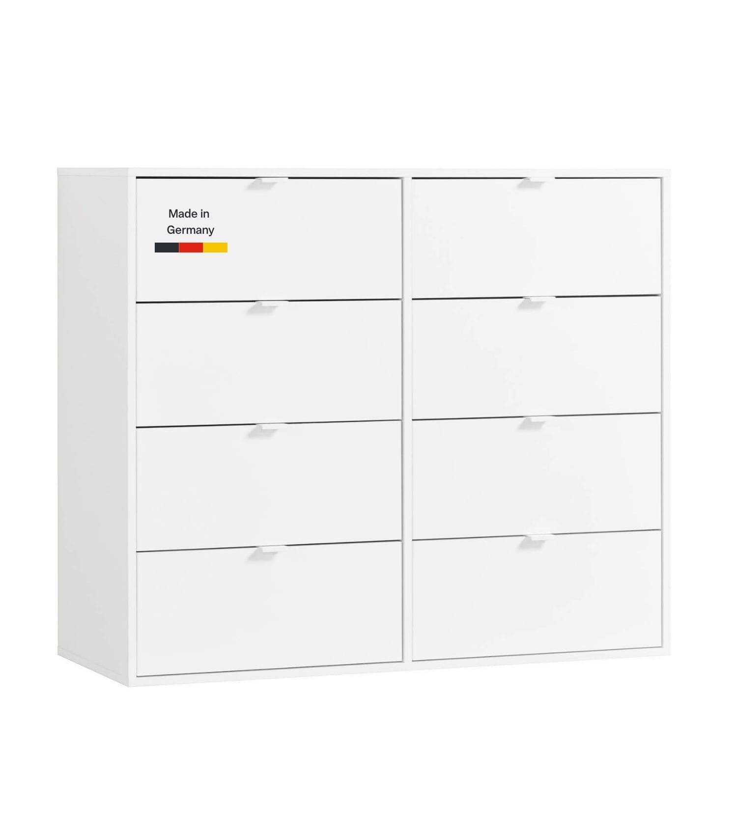 mokebo Sideboard Die Stilvolle, Made in Germany, Nachttisch, Highboard, Anrichte, Sideboard in Weiß
