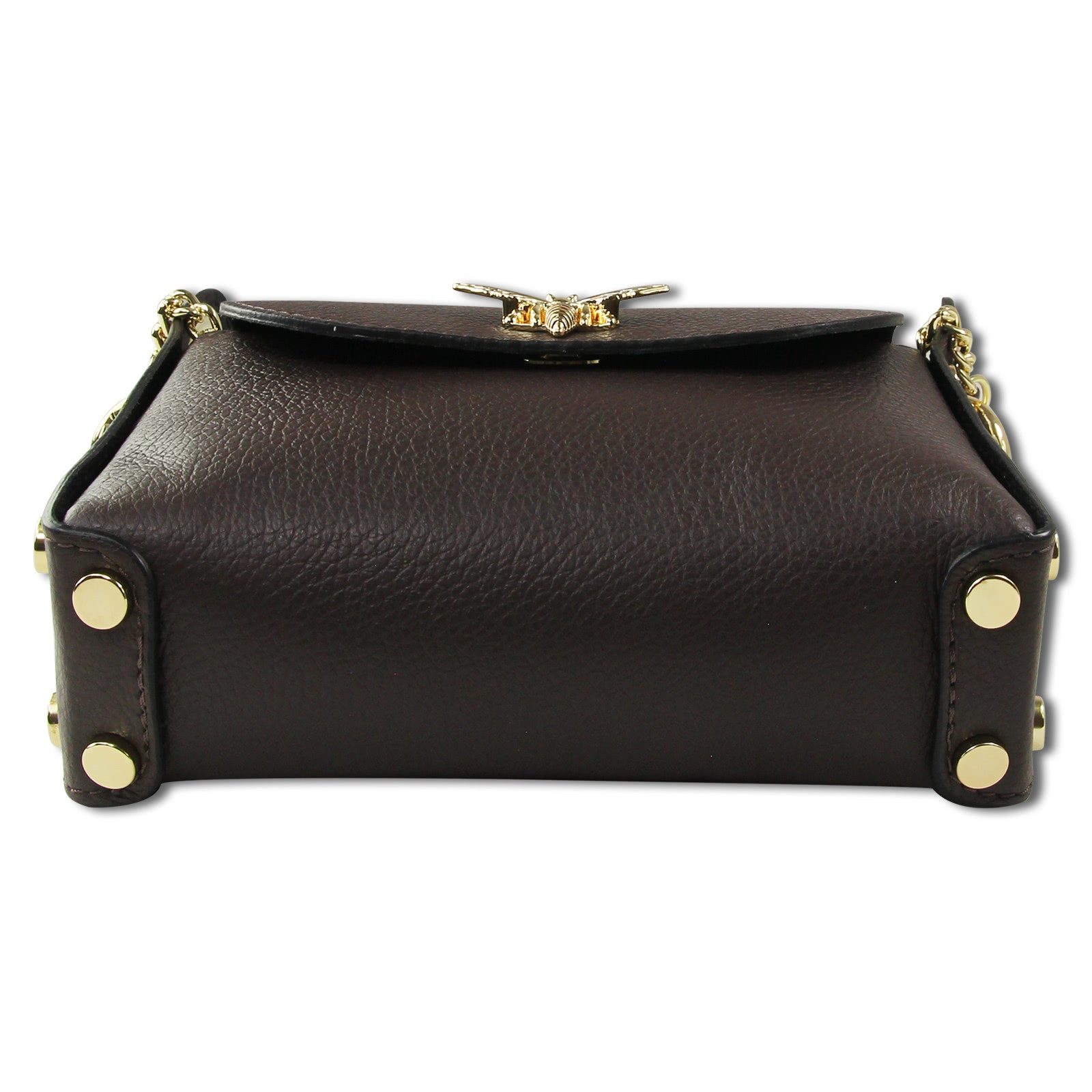 Toscanto Umhängetasche Toscanto Tasche dunkelbraun Leder (Umhängetasche), Damen Umhängetasche Leder, dunkelbraun ca. 19cm x ca. 14cm