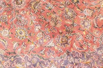 Wollteppich Keshan Teppich handgeknüpft rosa, morgenland, rechteckig, Höhe: 8 mm