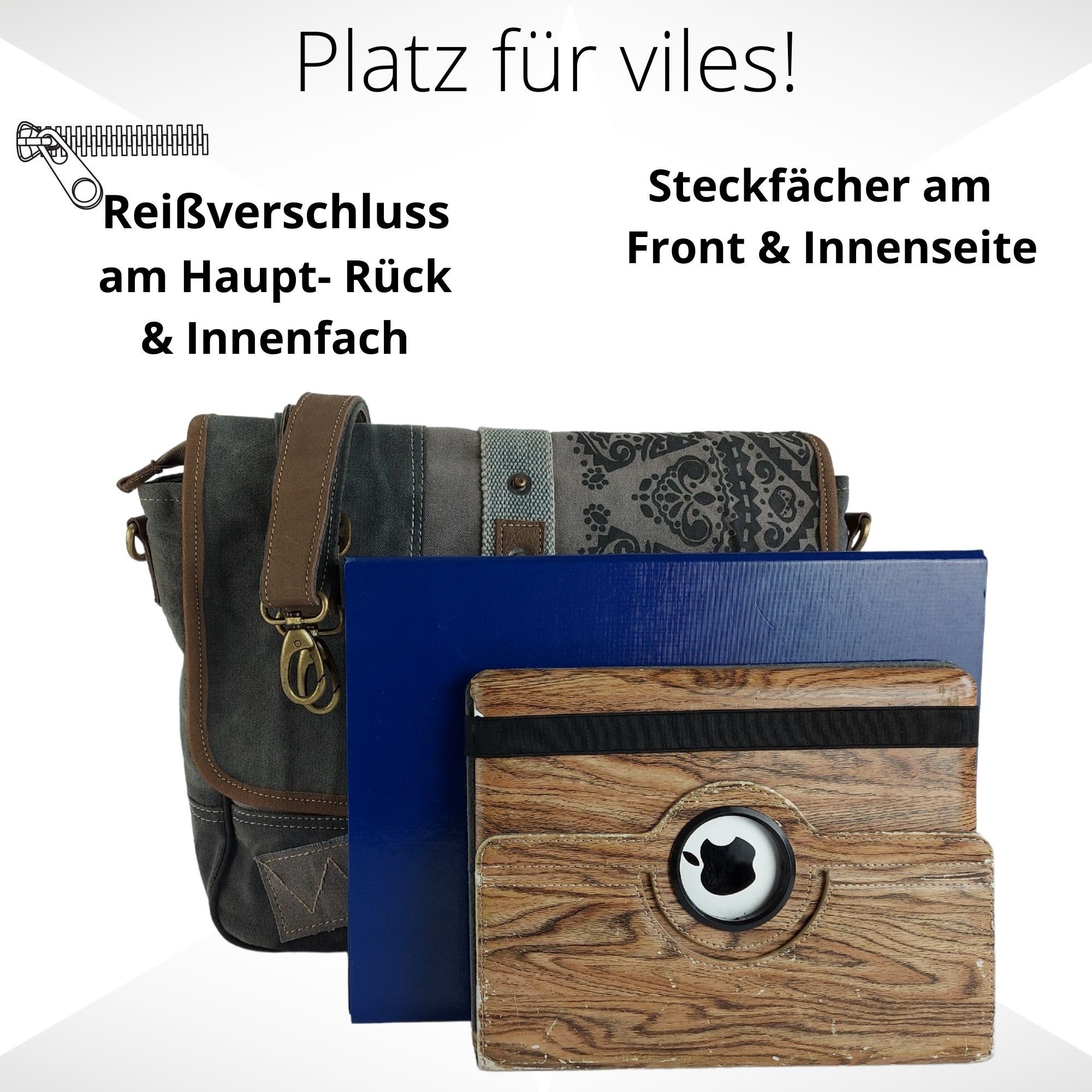 Sunsa Messenger Bag Damen Umhängetasche mit Mandala Design Crossbody Bag große Tasche – Bild 5 von 5