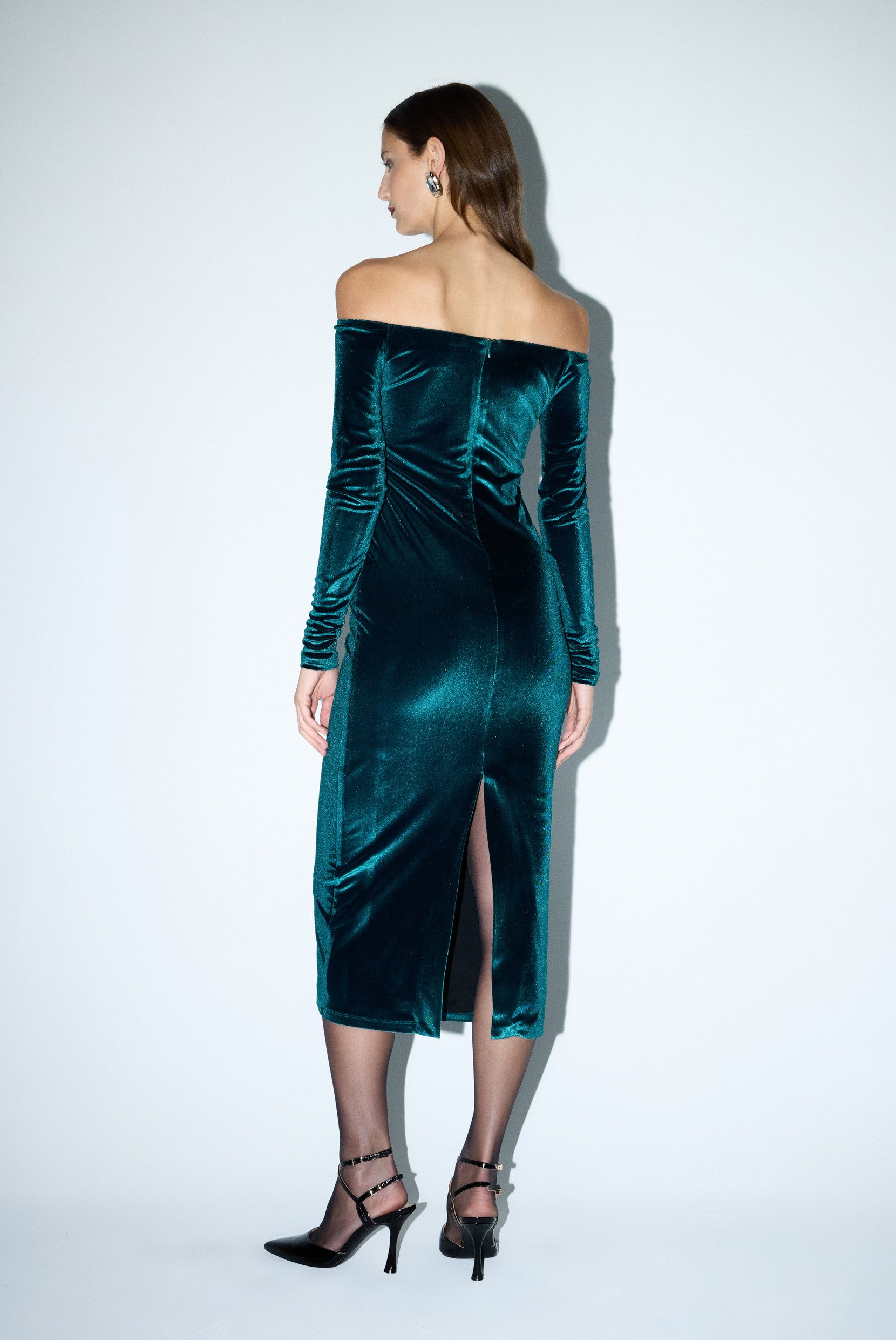 adL Cocktailkleid Schulterfreies Samtkleid