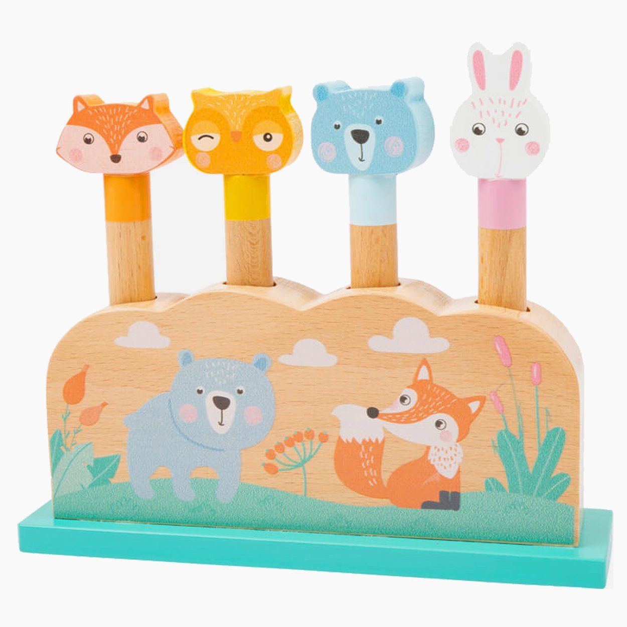 Small Foot Steckspielzeug Steckspiel Pastell, (packung, 5-tlg), mit Sprungfedern versehen