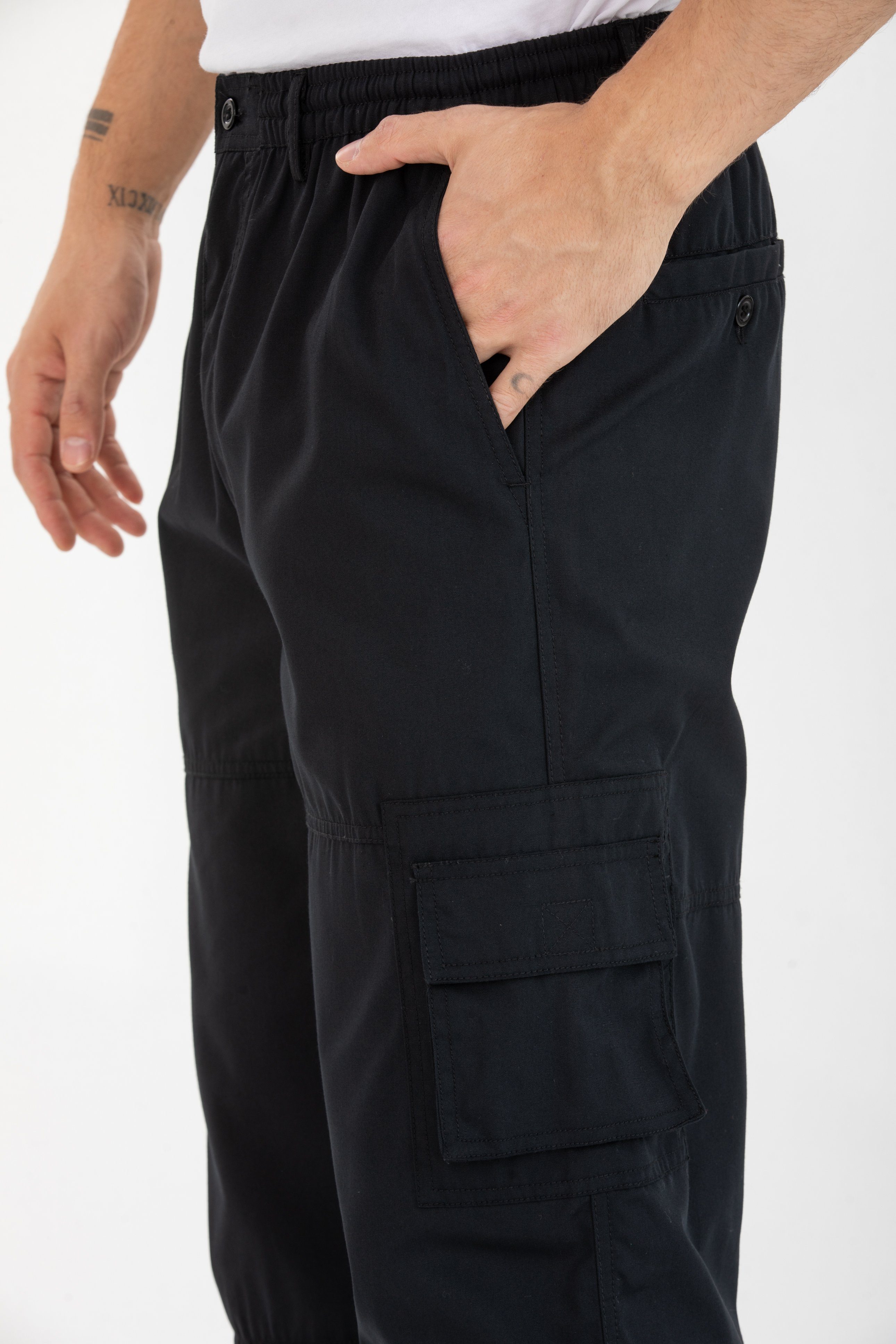 Kendindza Collection Cargohose Herren Zipp Off Cargohose Dehnbund Arbeit Hose Rangerhose Cargo Hose Gummibund elastisch, abnehmbare Beine, 6 Taschen – Bild 5 von 5