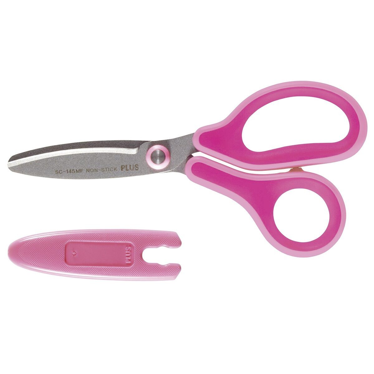 PLUS JAPAN Papierscheren Kinderschere Fitcut Curve - 14,5 cm pink rund inkl. Klingenschutz und