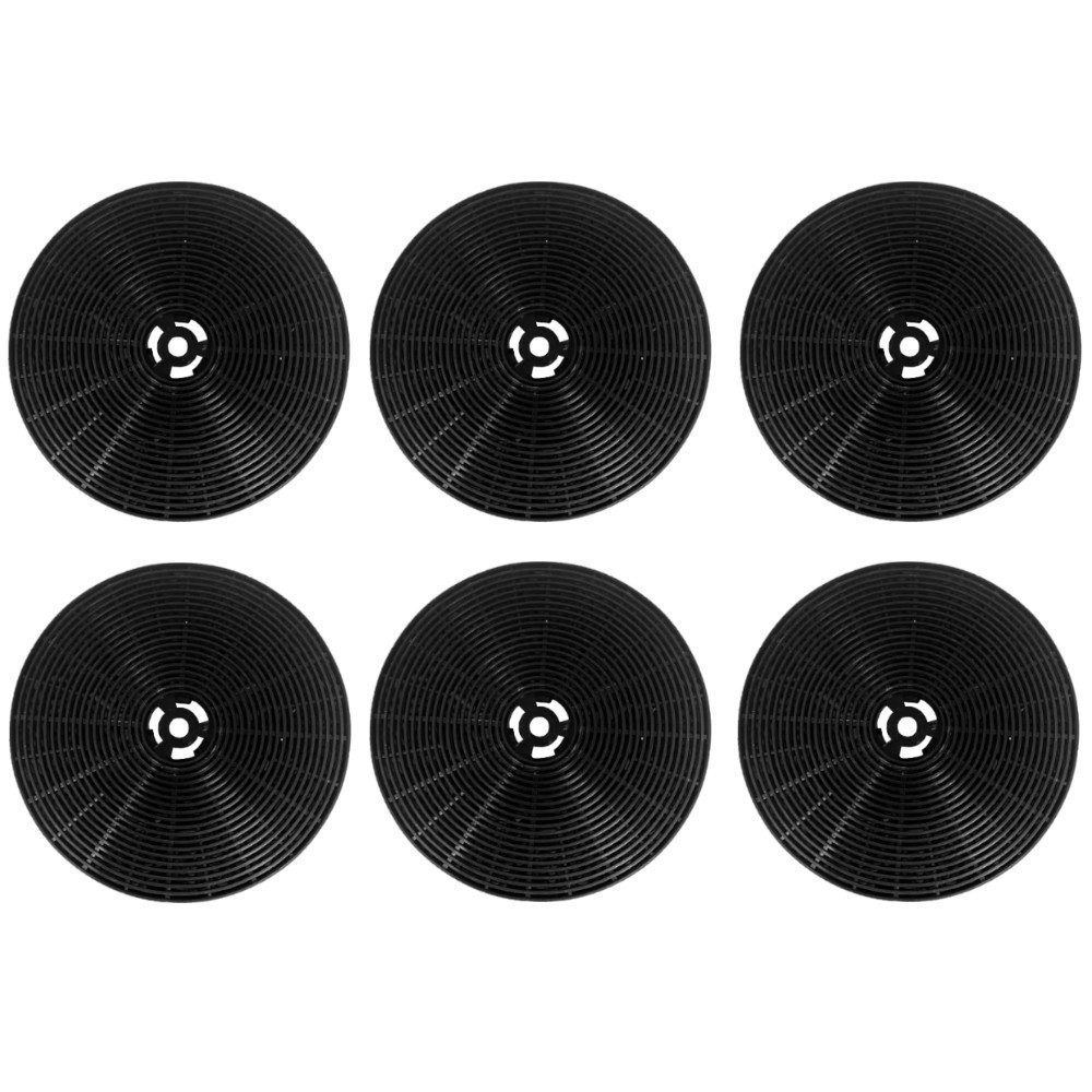 Trade-Shop Aktivkohlefilter 6x passend für Respekta CH24060SAM CH24060WA CH24060WAM CH24080WM, Bomann KF574 257400, KKT Kolbe K111, Belling 082663849