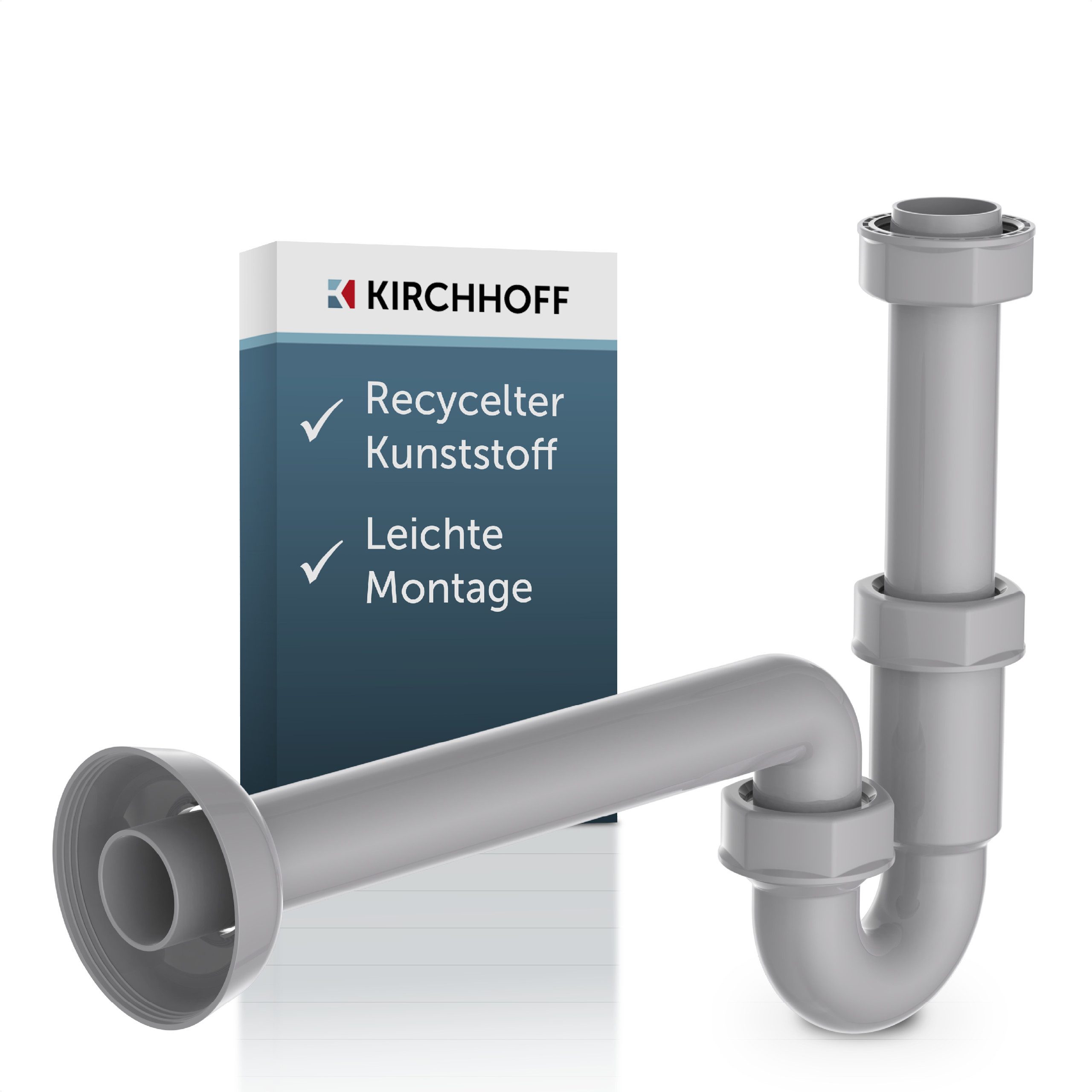 Kirchhoff Siphon ECO-SAVE, Röhrensiphon, Grau, 1 1/4" x 32 mm