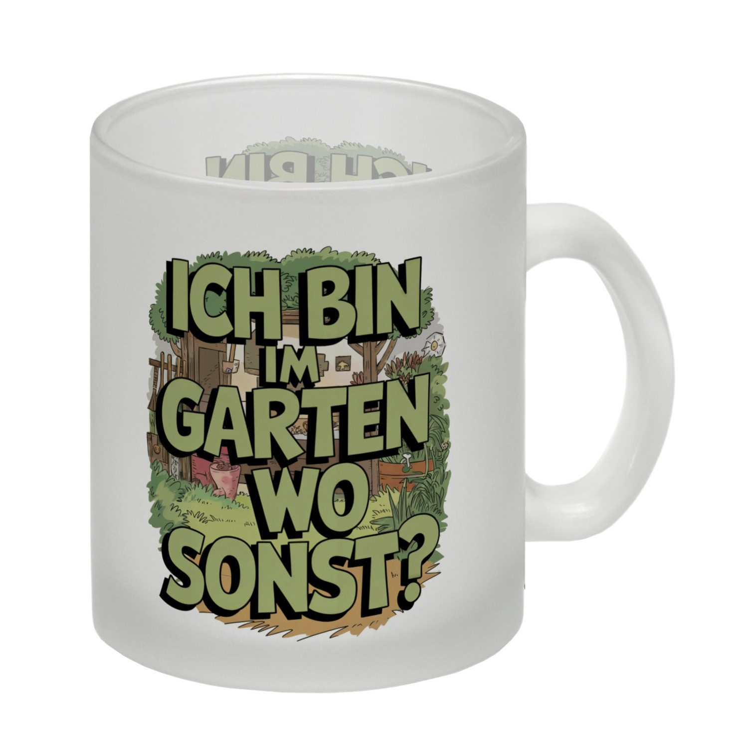 speecheese Tasse Im Garten, wo sonst? Glas Tasse Gartenszene