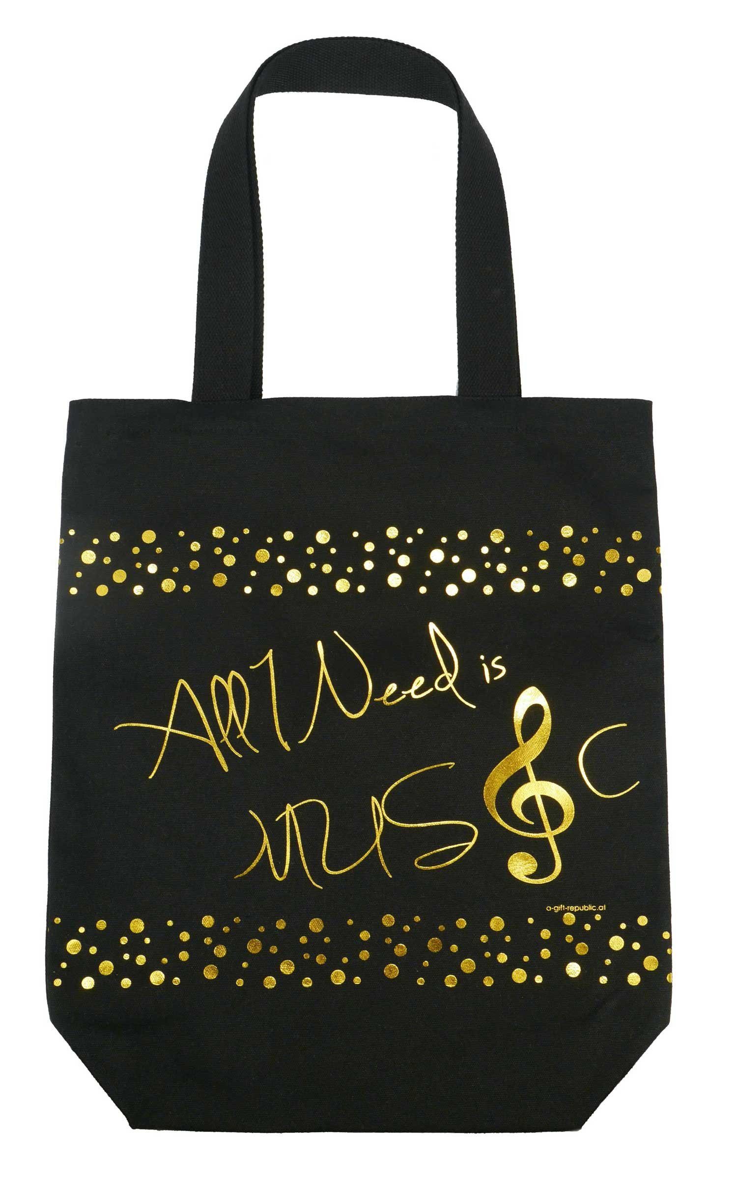 Tragetasche Shopper mit verschiedenen Musikmotiven